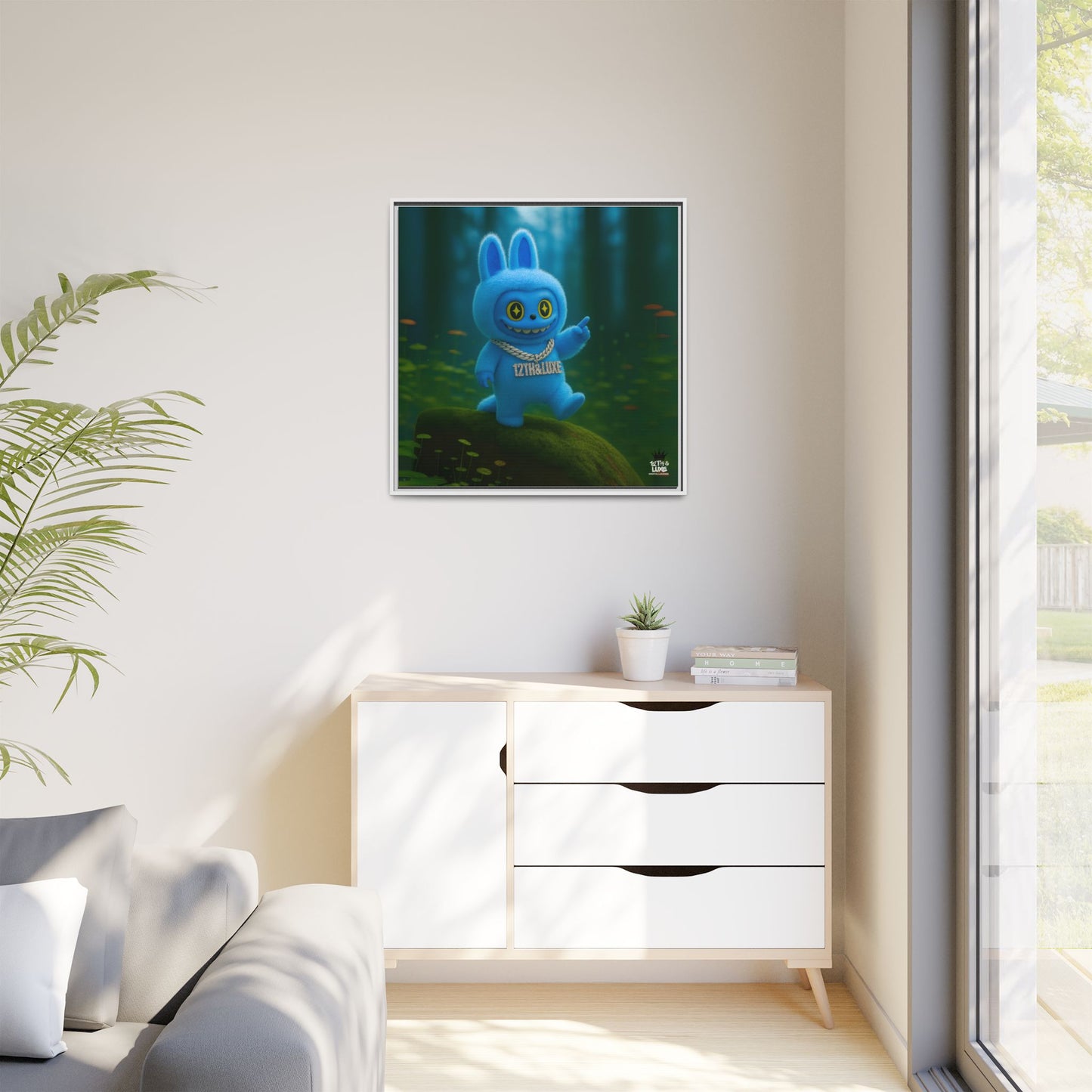 Plush Monster Blue - Canvas Art