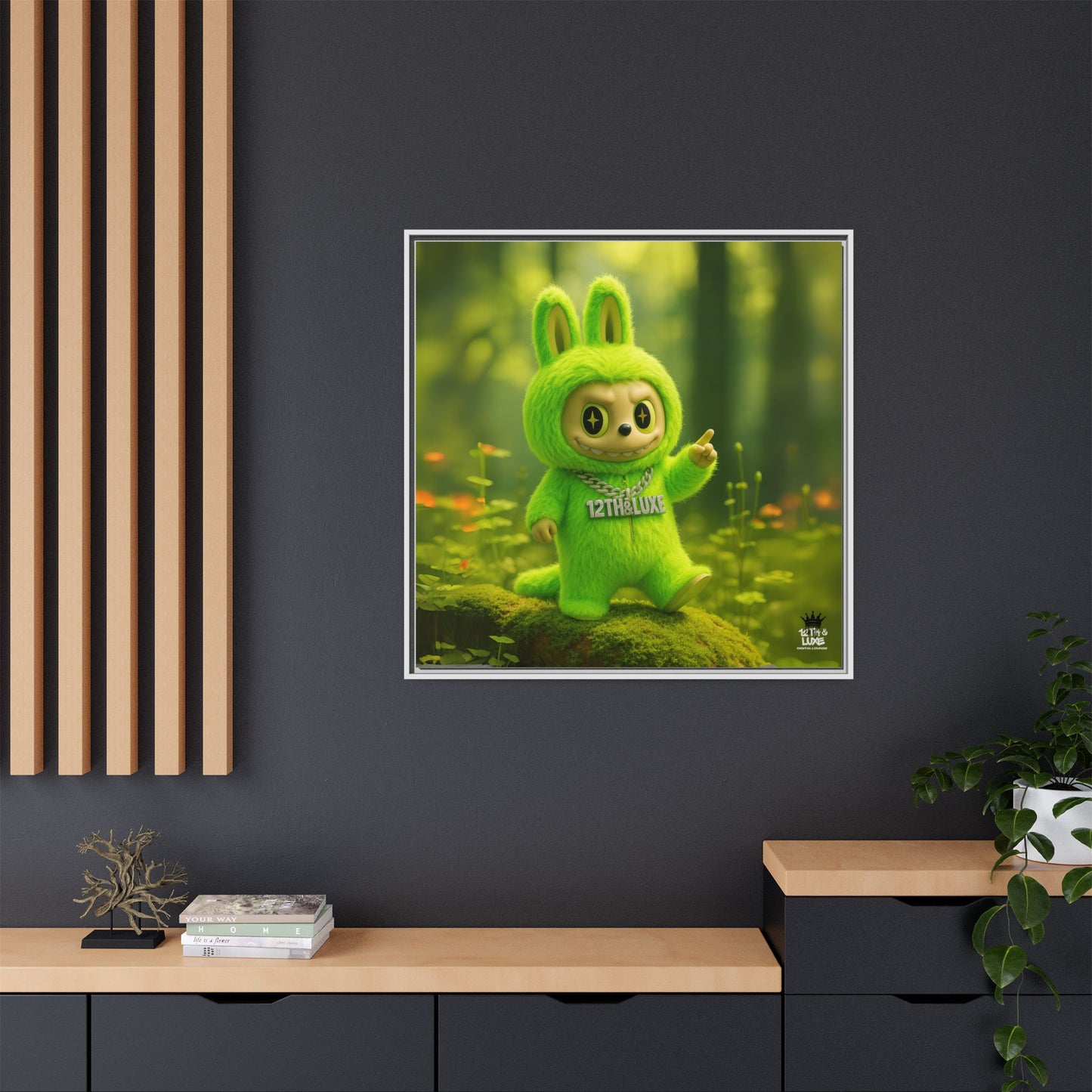 Plush Monster Green - Canvas Art