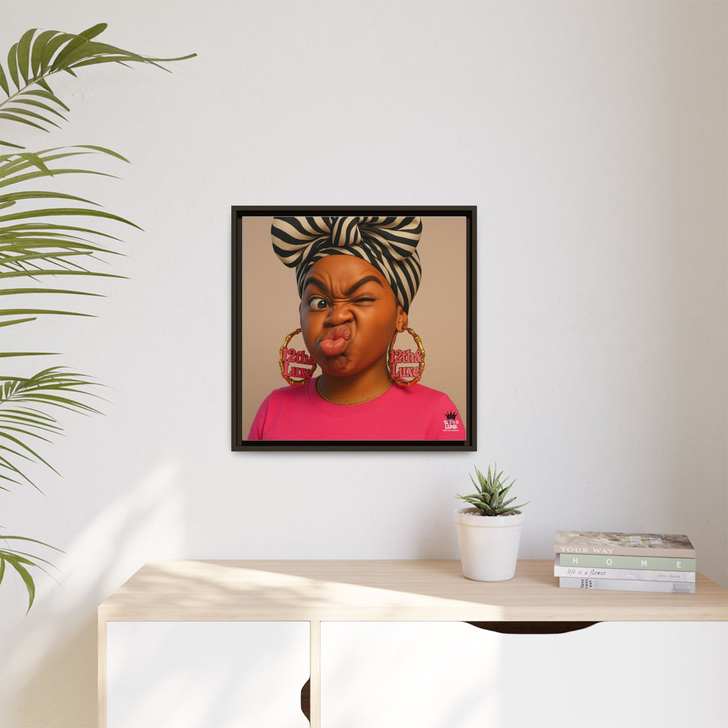 Funky Face Pink - Canvas Art
