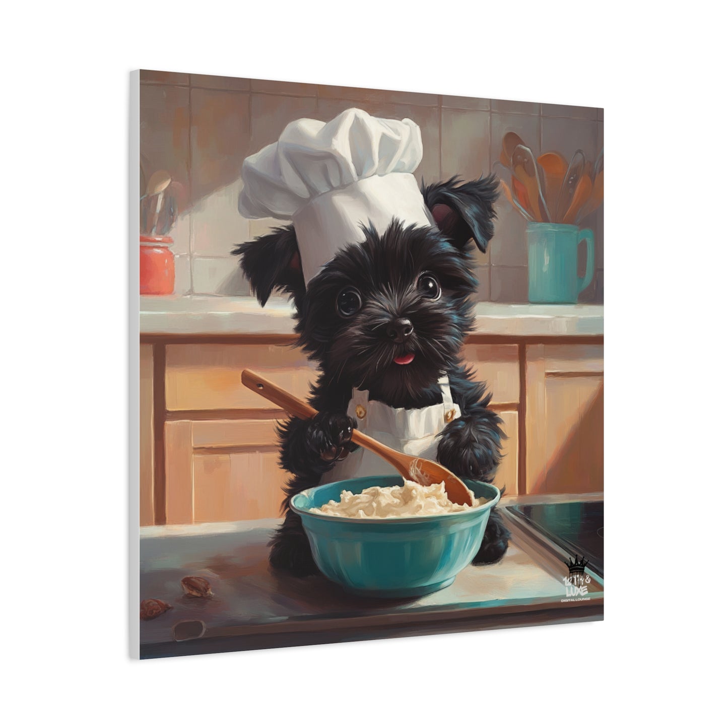 Russian Terrier Puppy Chef Canvas Art