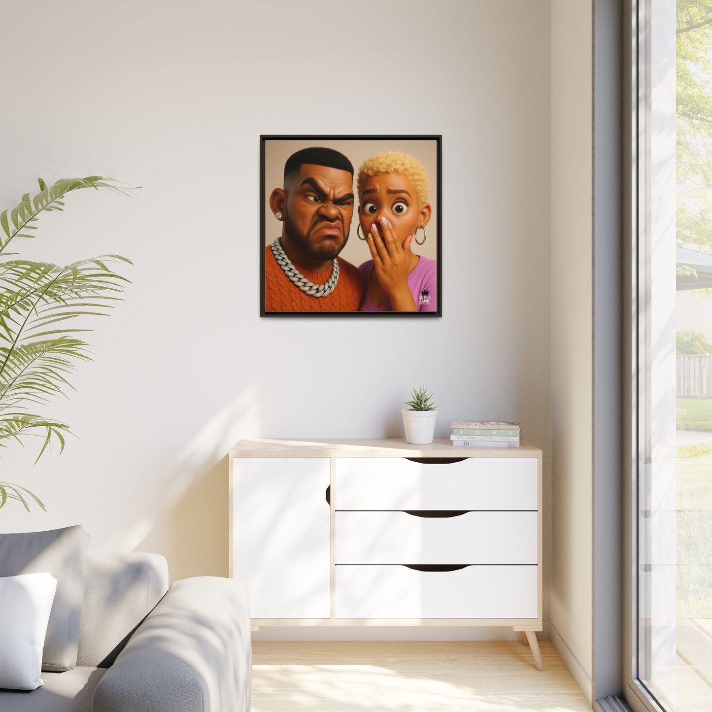 Funky Face Couple - Canvas Art