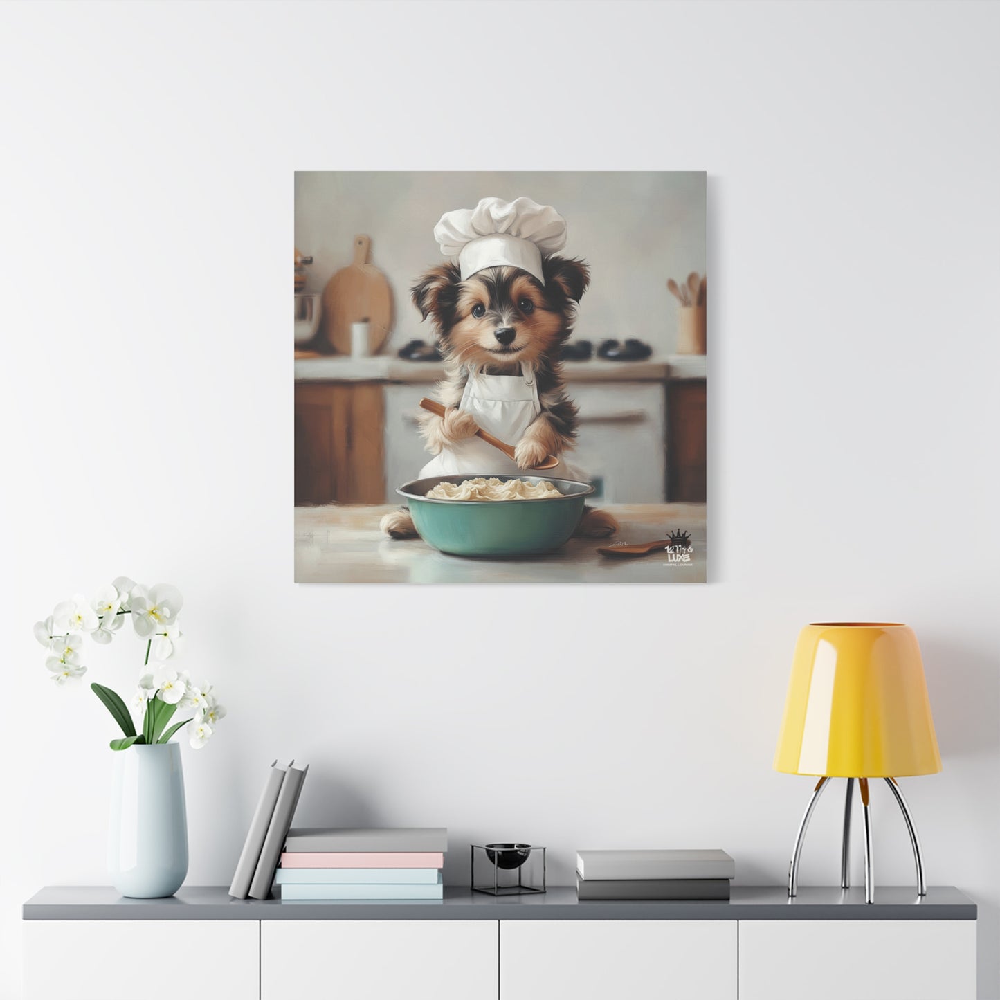 Sheltie Puppy Chef Canvas Art