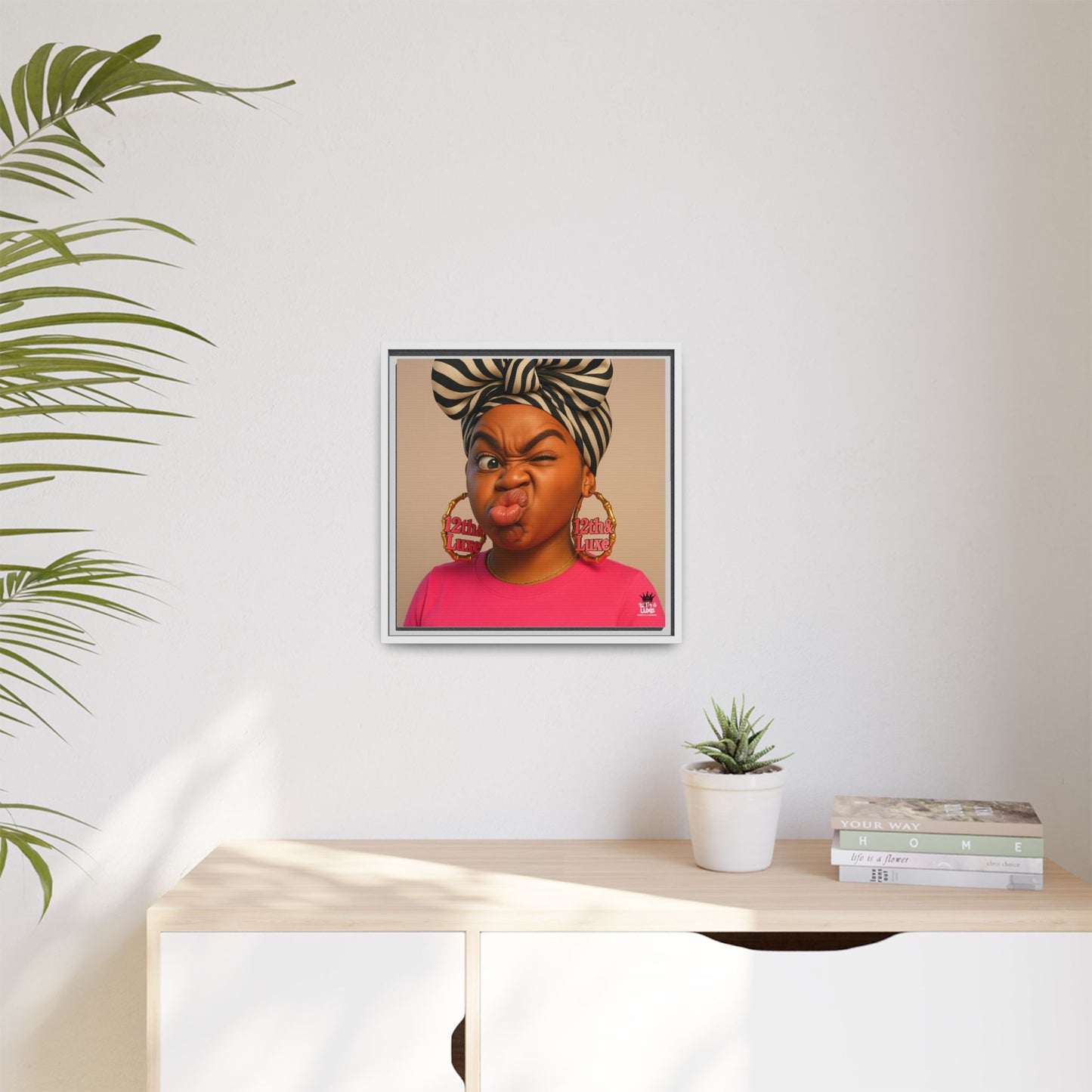 Funky Face Pink - Canvas Art