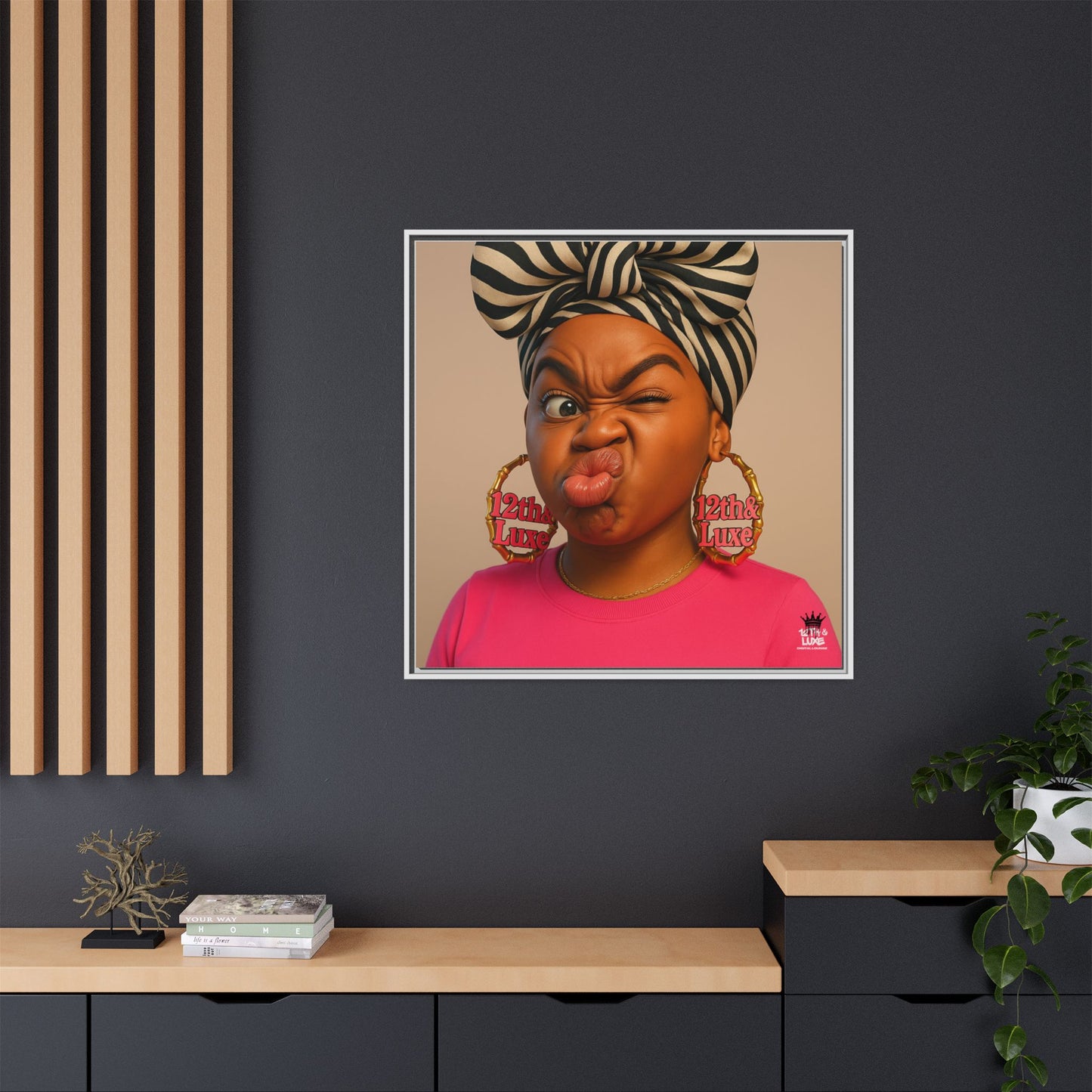 Funky Face Pink - Canvas Art