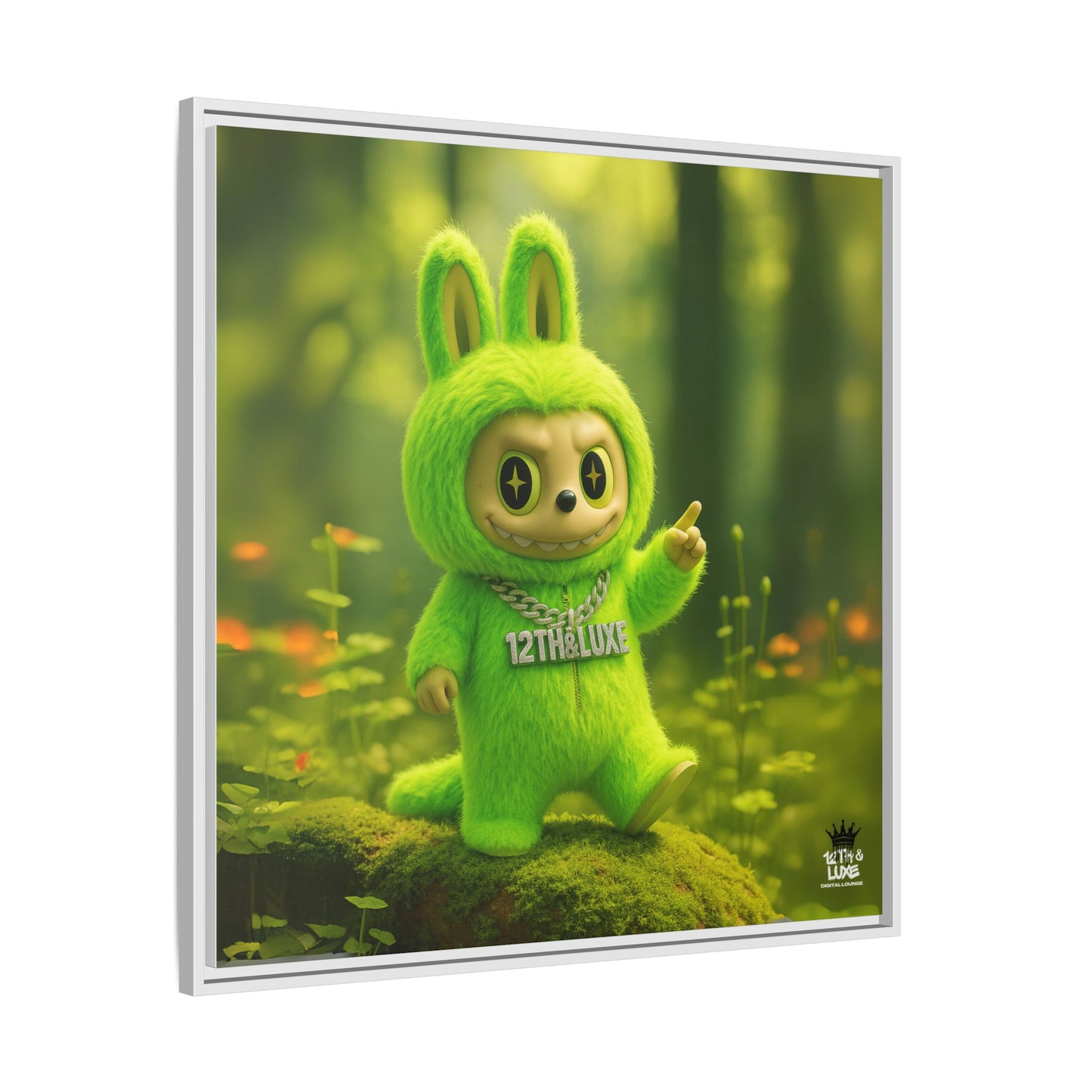 Plush Monster Green - Canvas Art
