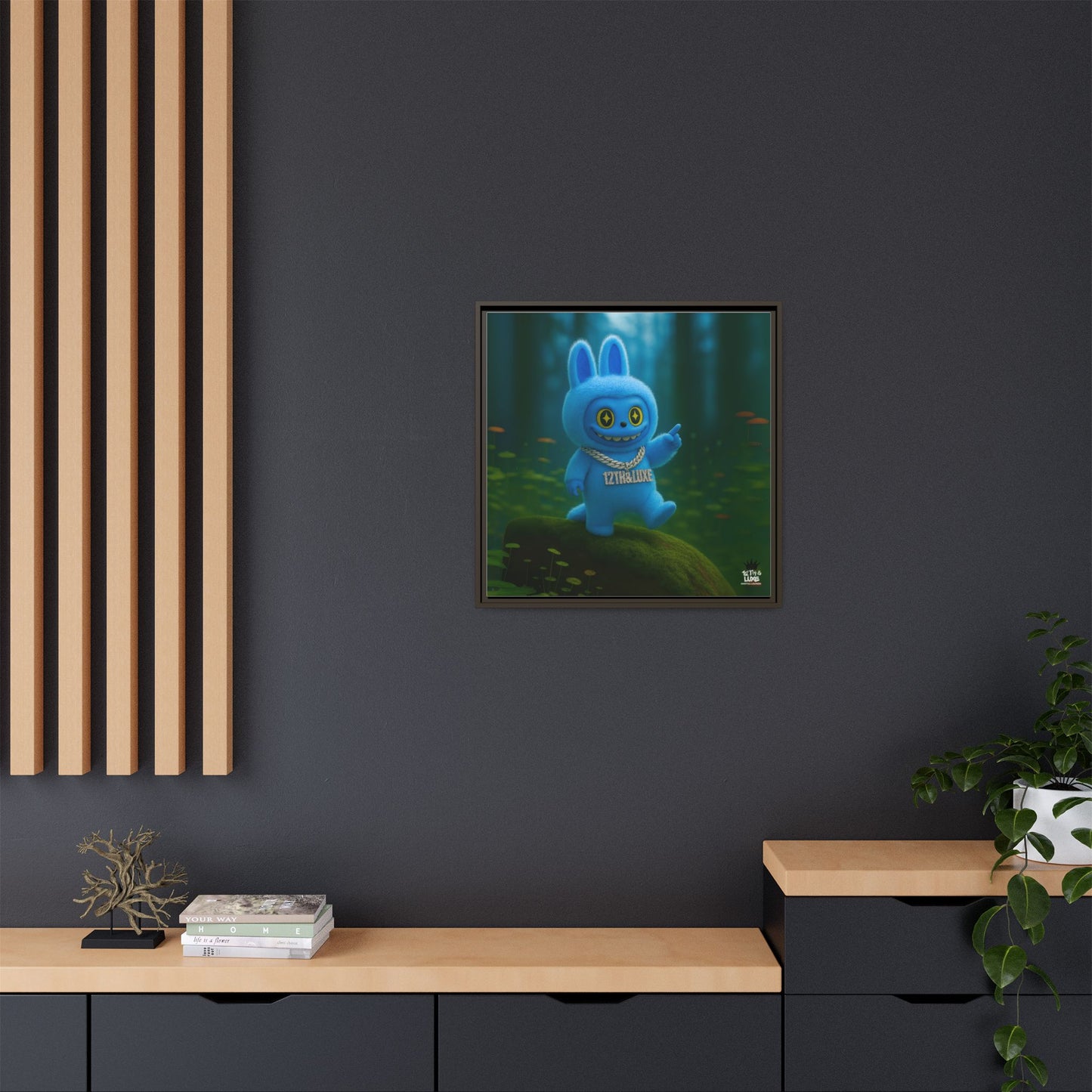Plush Monster Blue - Canvas Art