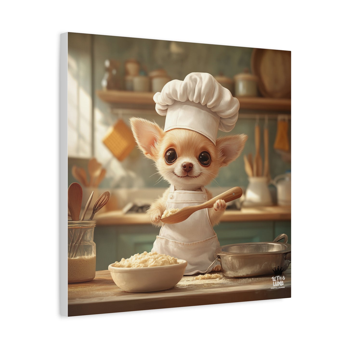 Chihuahua Puppy Chef Canvas Art