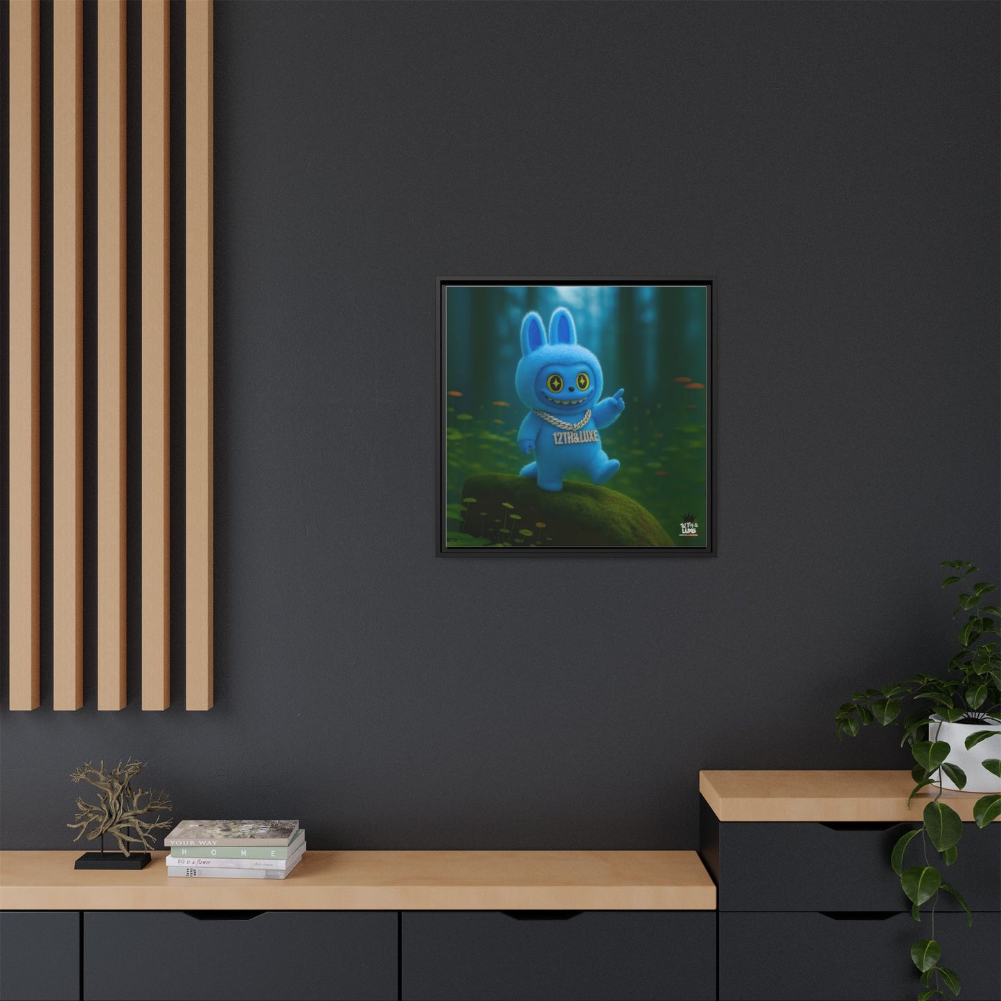 Plush Monster Blue - Canvas Art