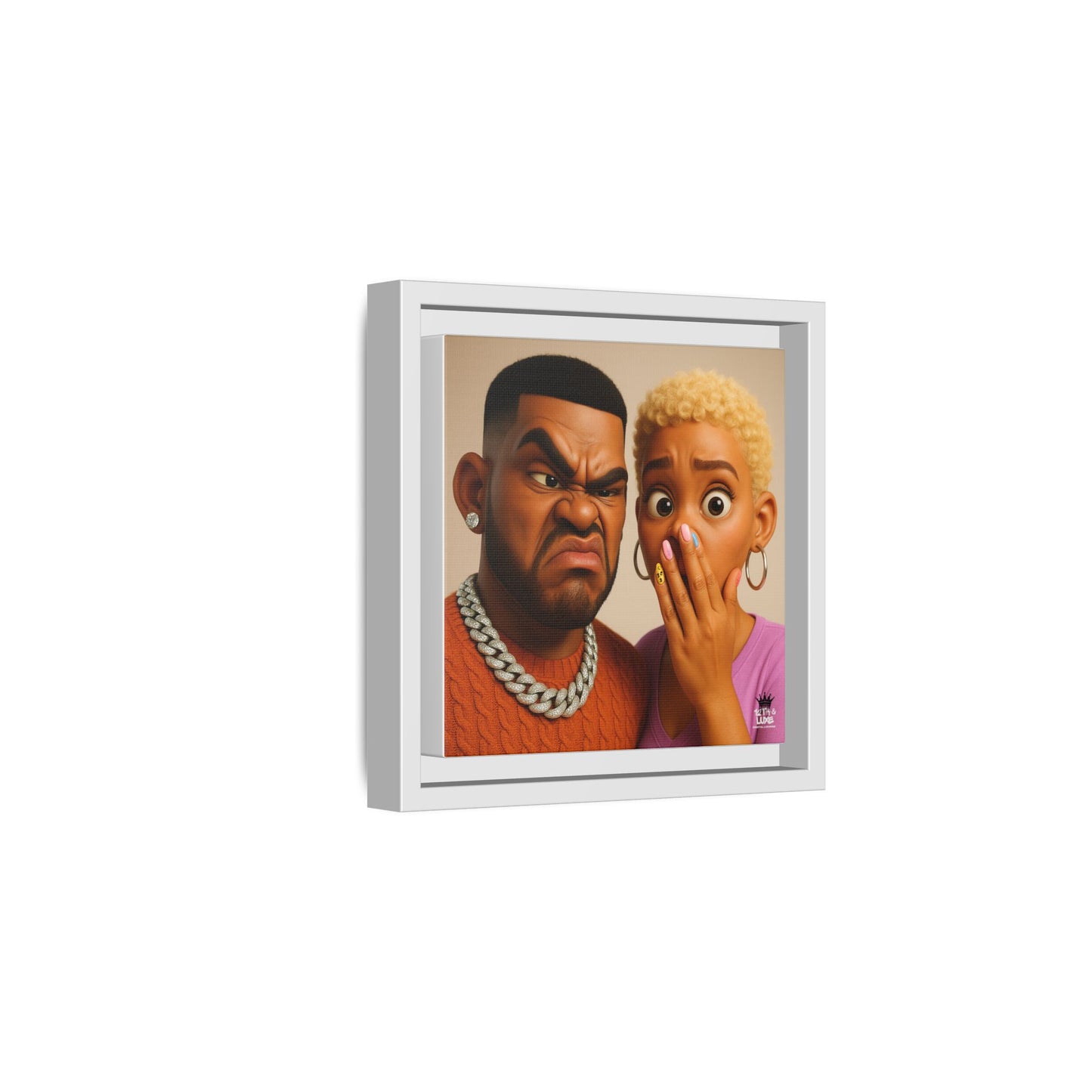 Funky Face Couple - Canvas Art