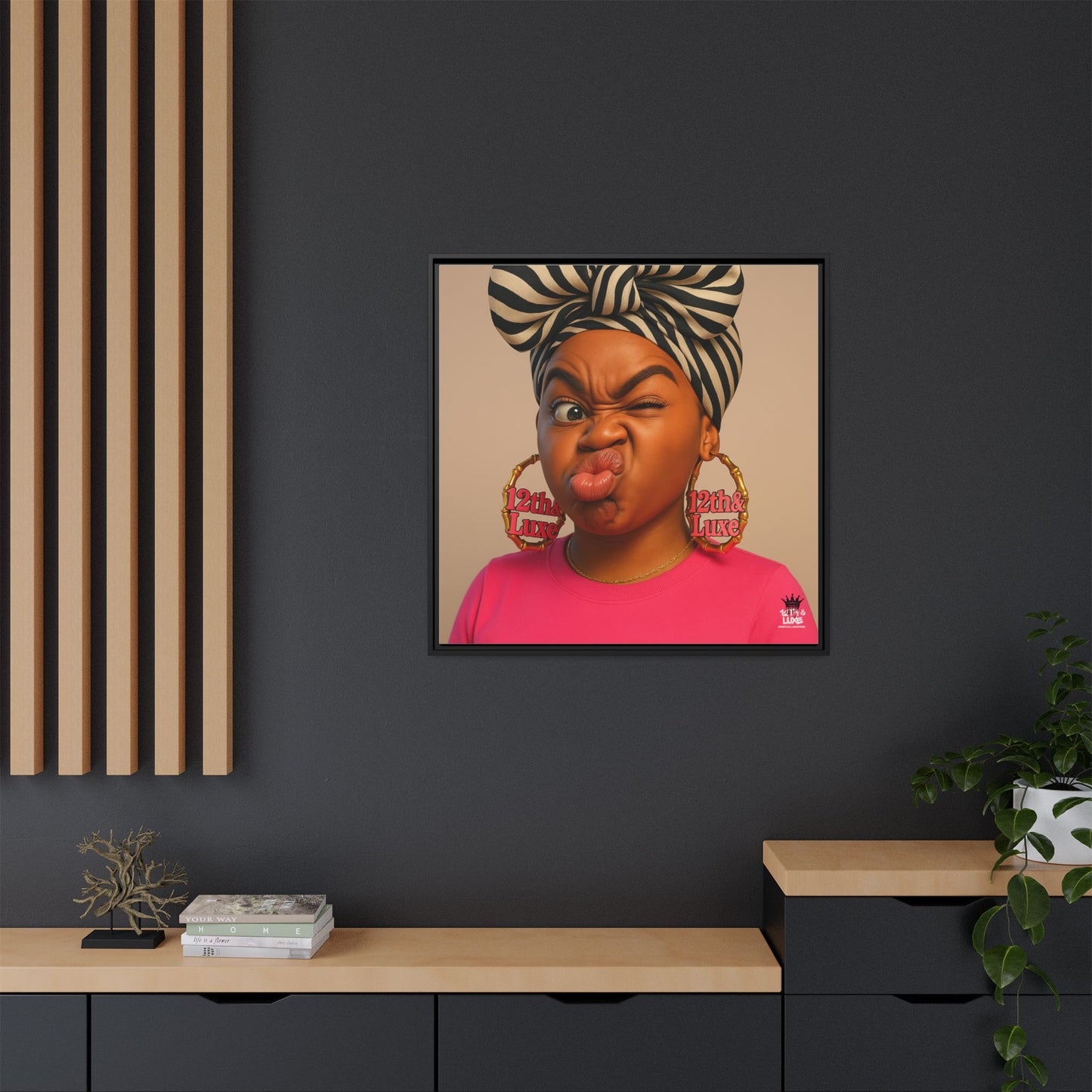 Funky Face Pink - Canvas Art