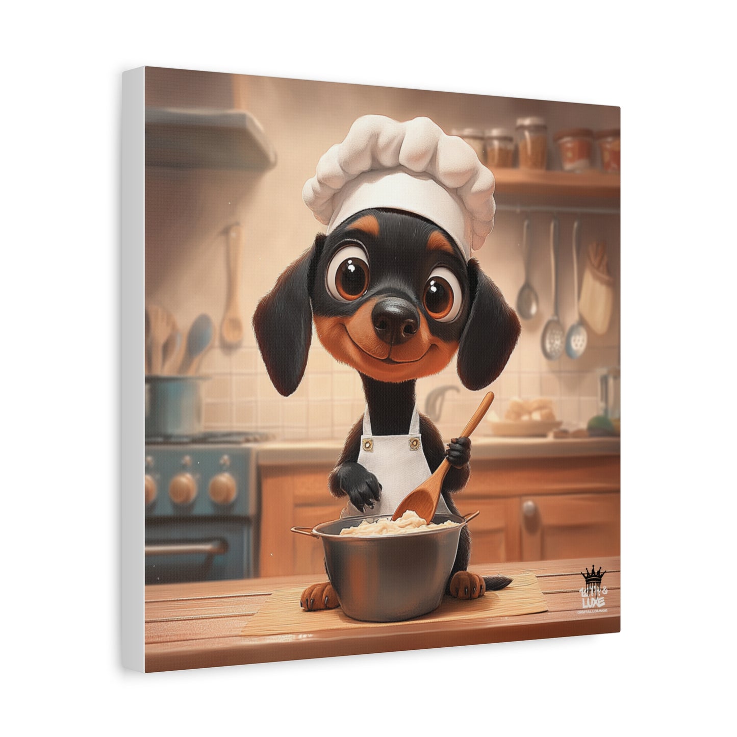 Doberman Puppy Chef Canvas Art