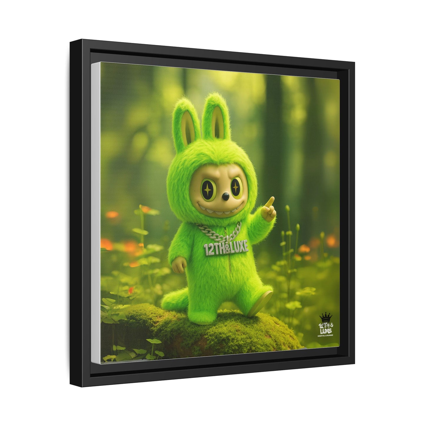 Plush Monster Green - Canvas Art