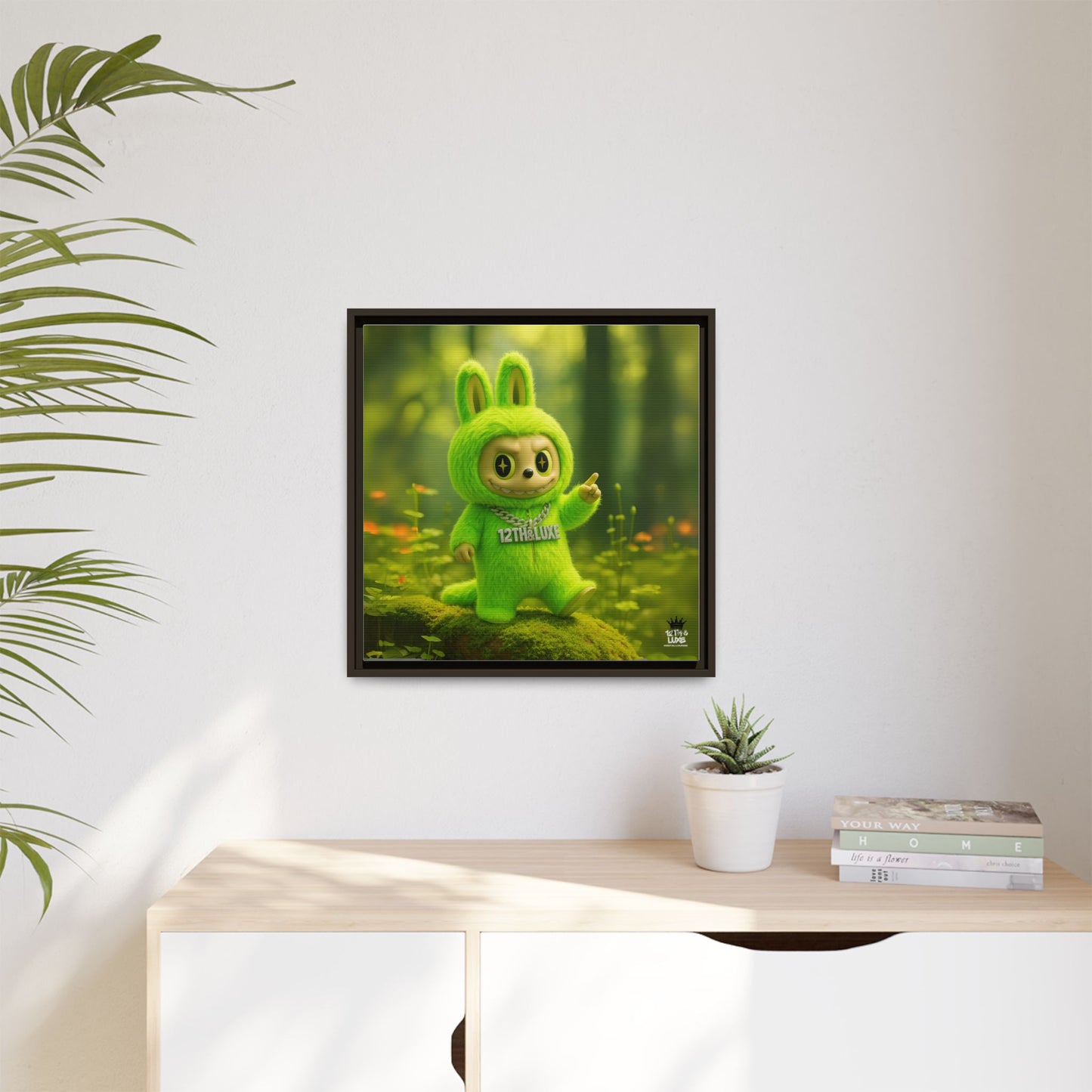 Plush Monster Green - Canvas Art