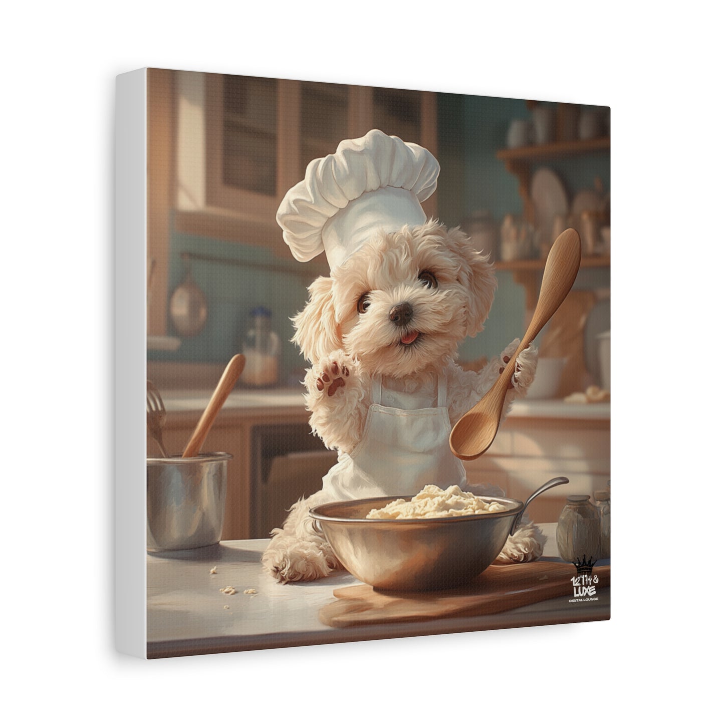 Maltipoo Puppy Chef Canvas Art
