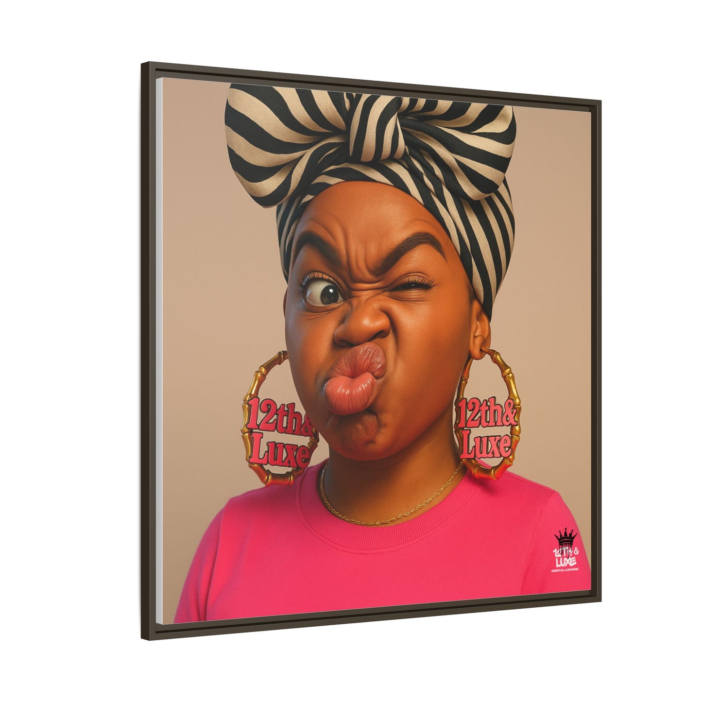 Funky Face Pink - Canvas Art