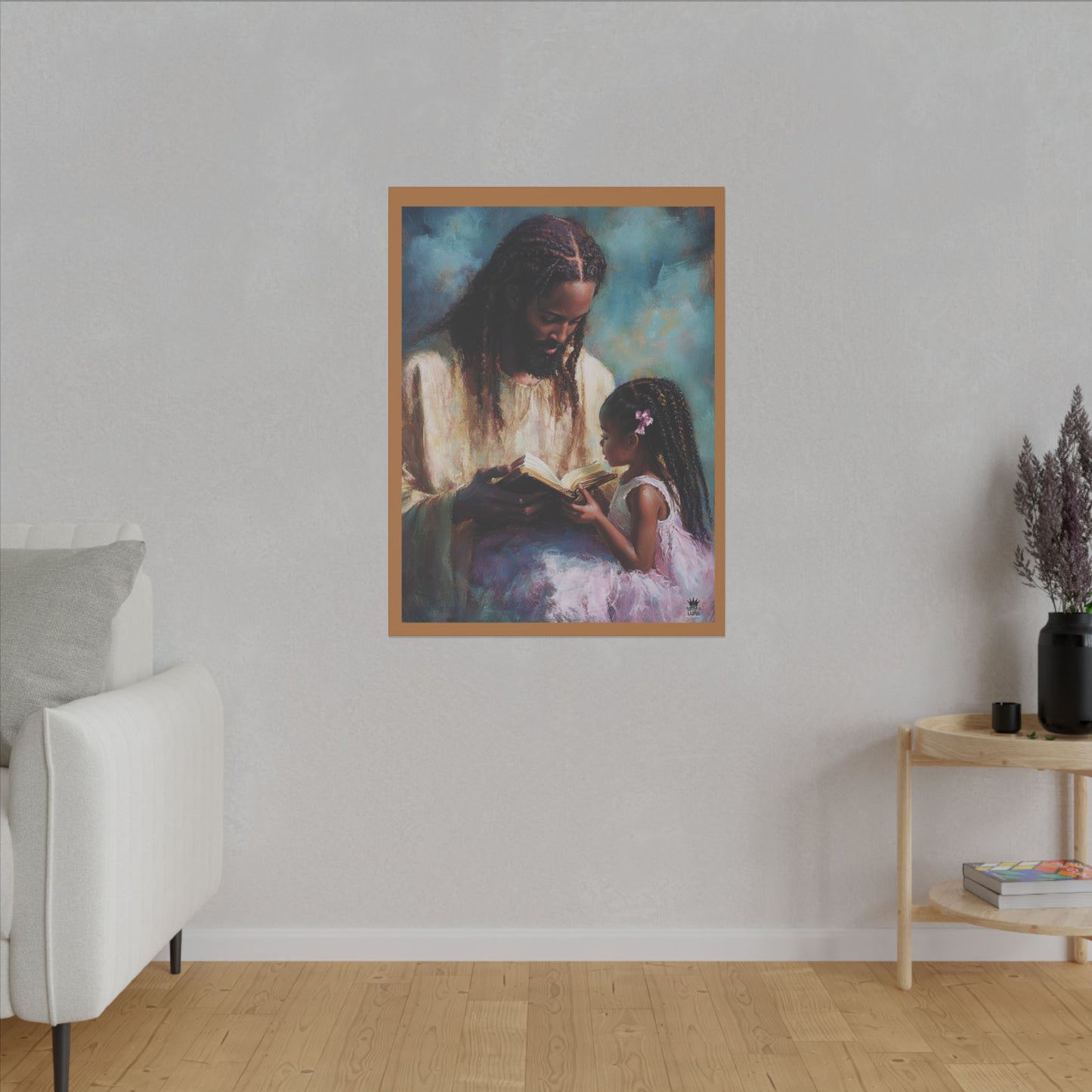 Jesus Reading, Matte Canvas, Stretched, 0.75" (Vertical)