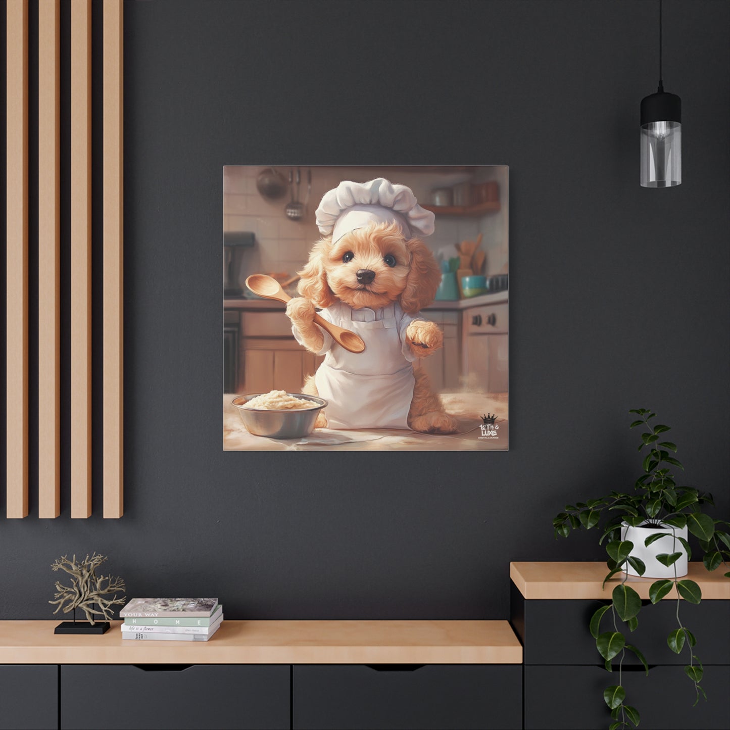 Goldendoodle Puppy Chef Canvas Art