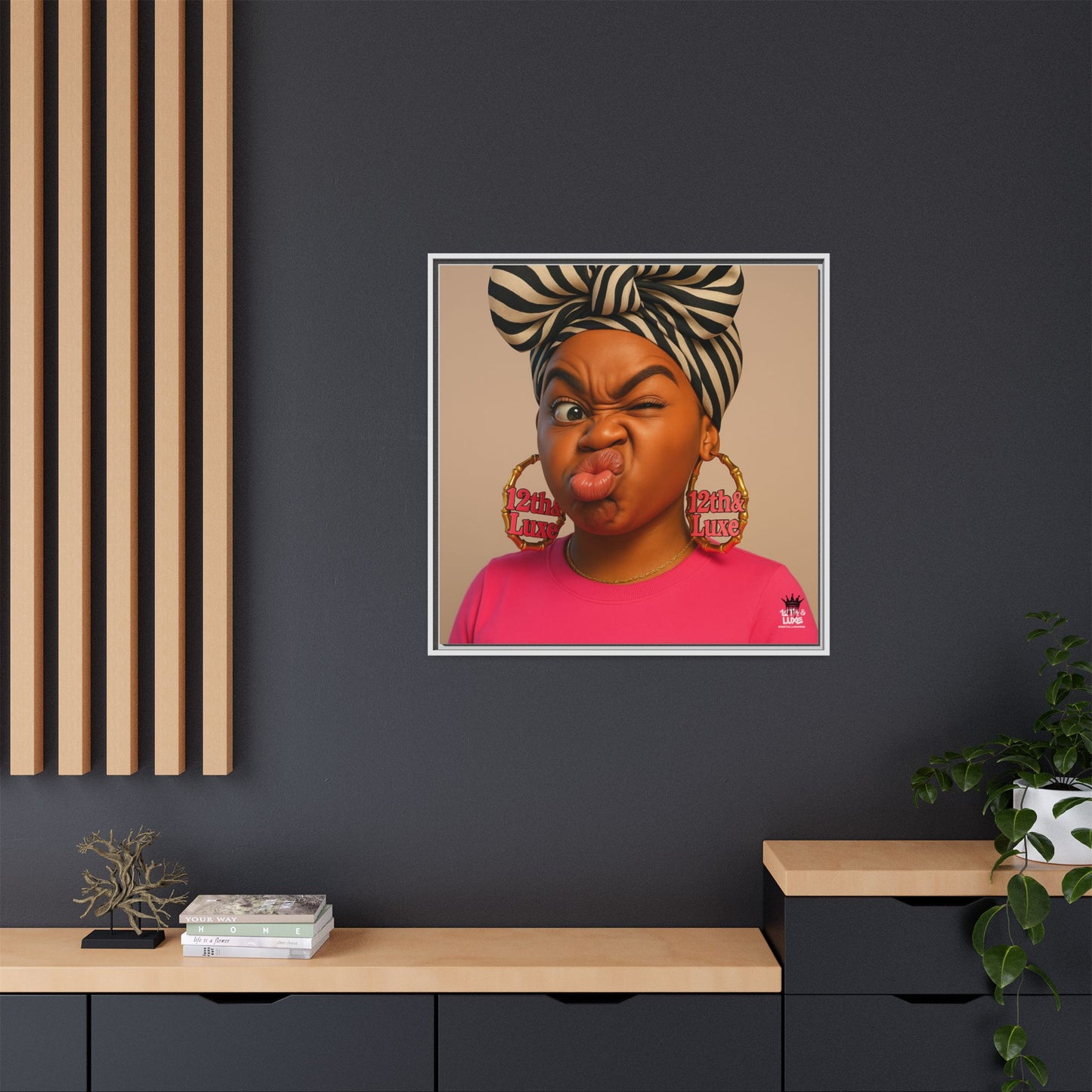 Funky Face Pink - Canvas Art