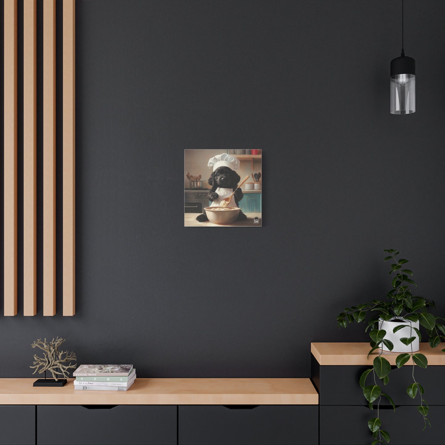 Black Lab Puppy Chef Canvas Art