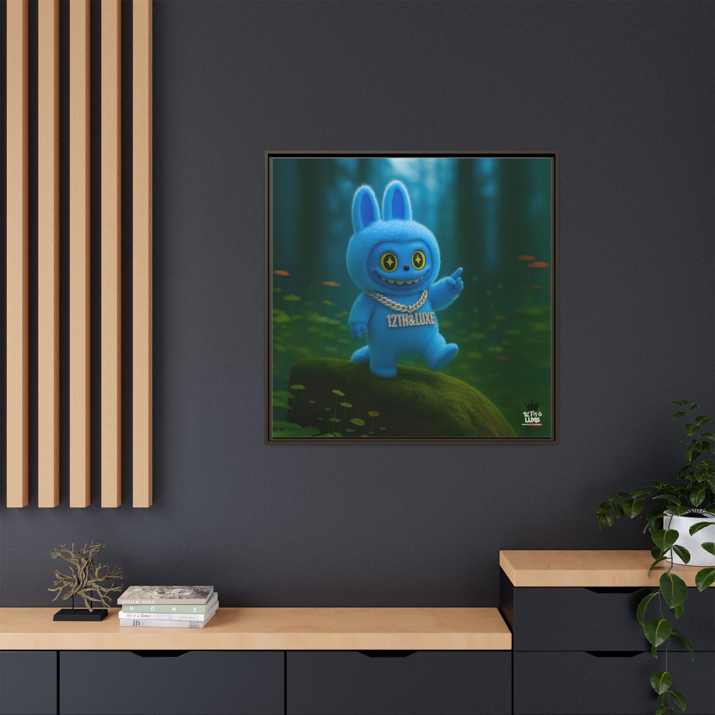Plush Monster Blue - Canvas Art