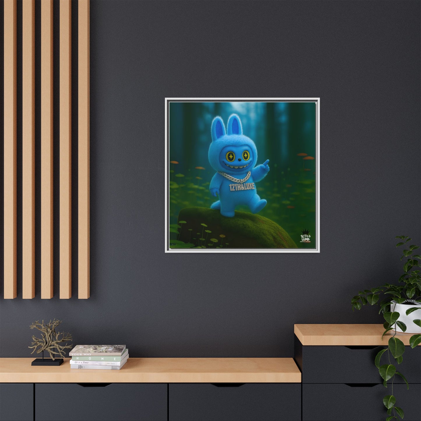 Plush Monster Blue - Canvas Art