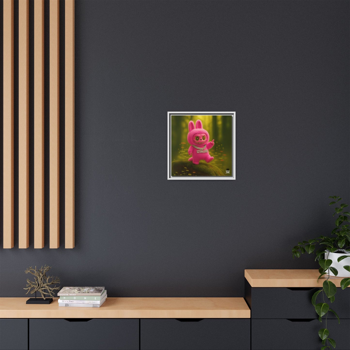 Plush Monster Pink- Canvas Art