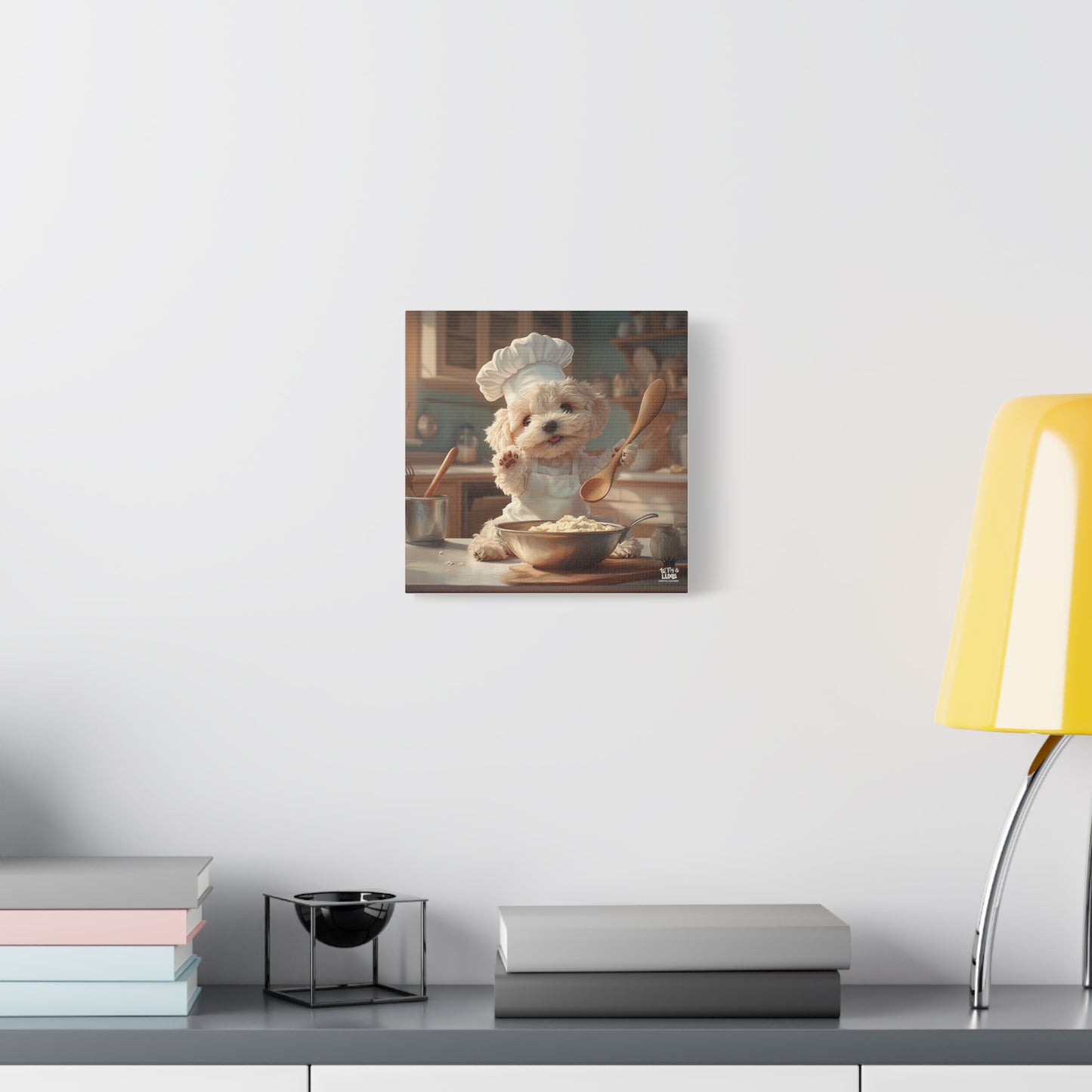 Maltipoo Puppy Chef Canvas Art