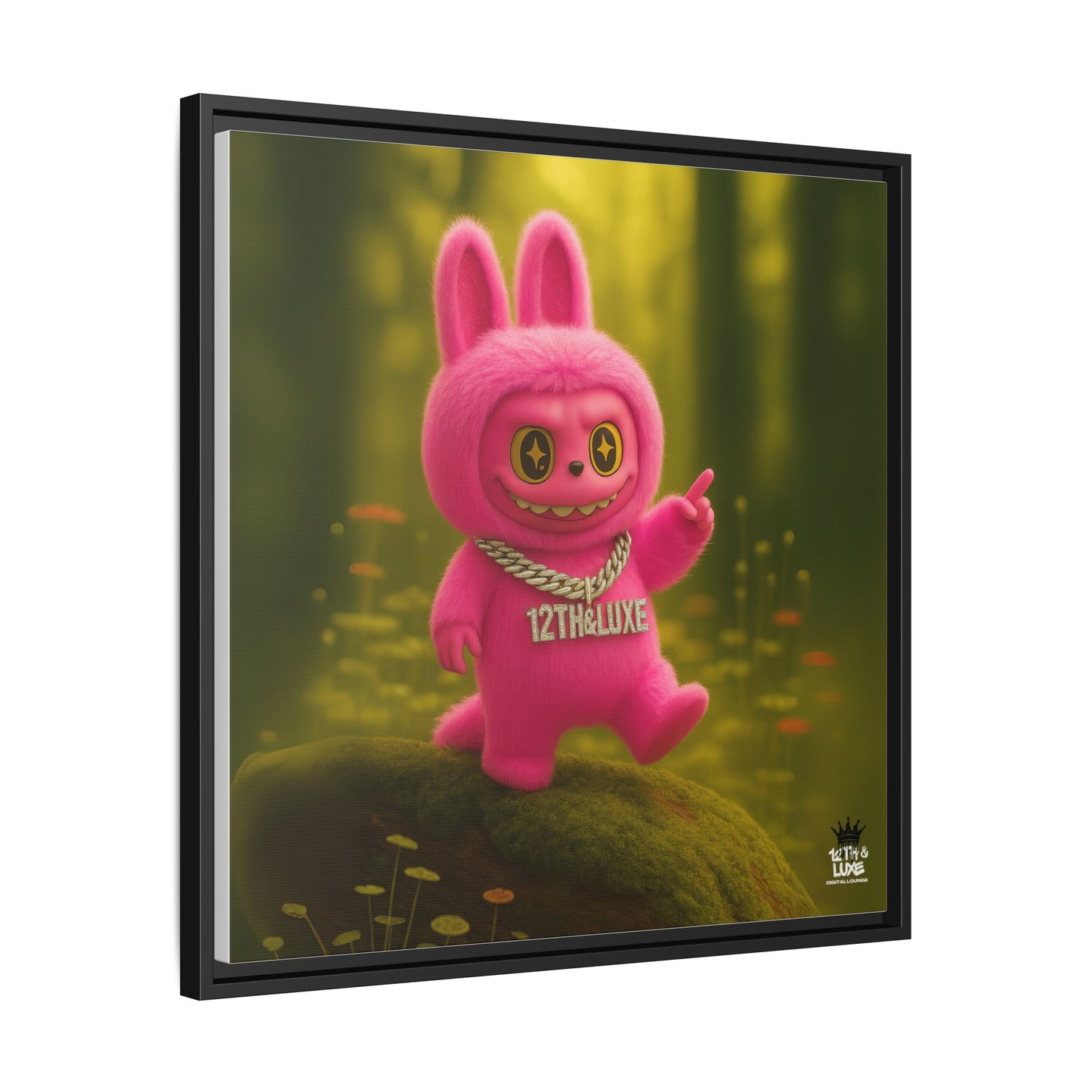 Plush Monster Pink- Canvas Art