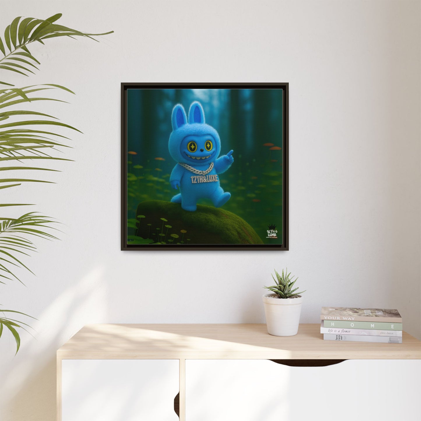 Plush Monster Blue - Canvas Art