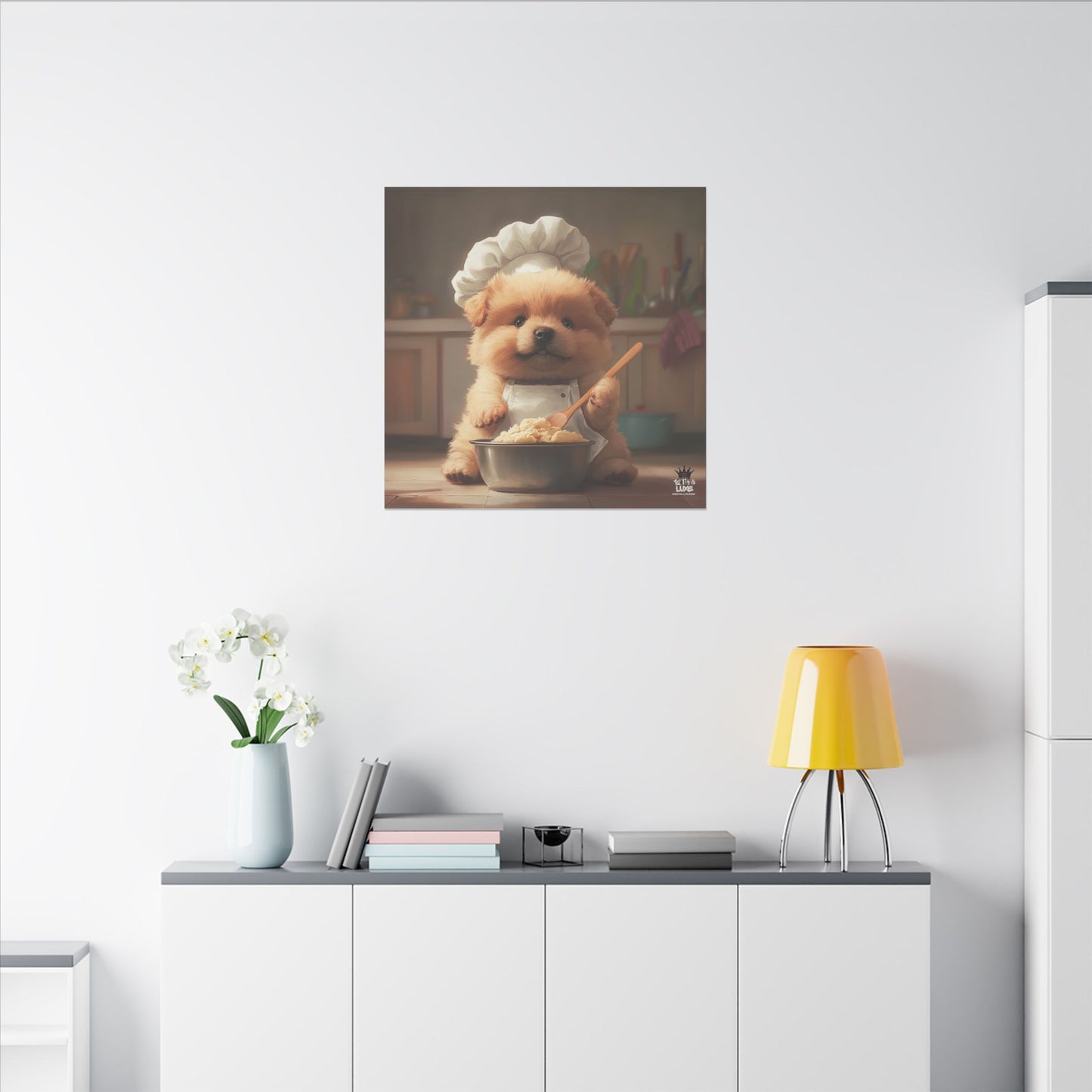 Chow Puppy Chef Canvas Art