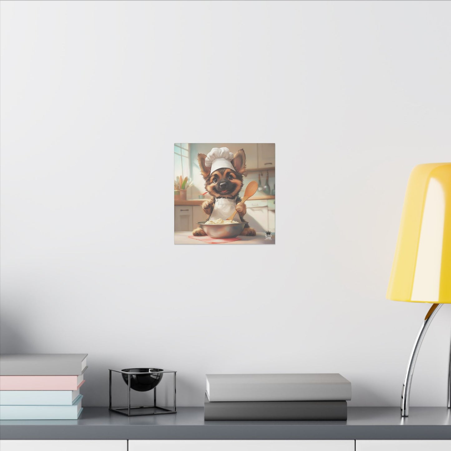 German Shepherd Puppy Chef Canvas Art