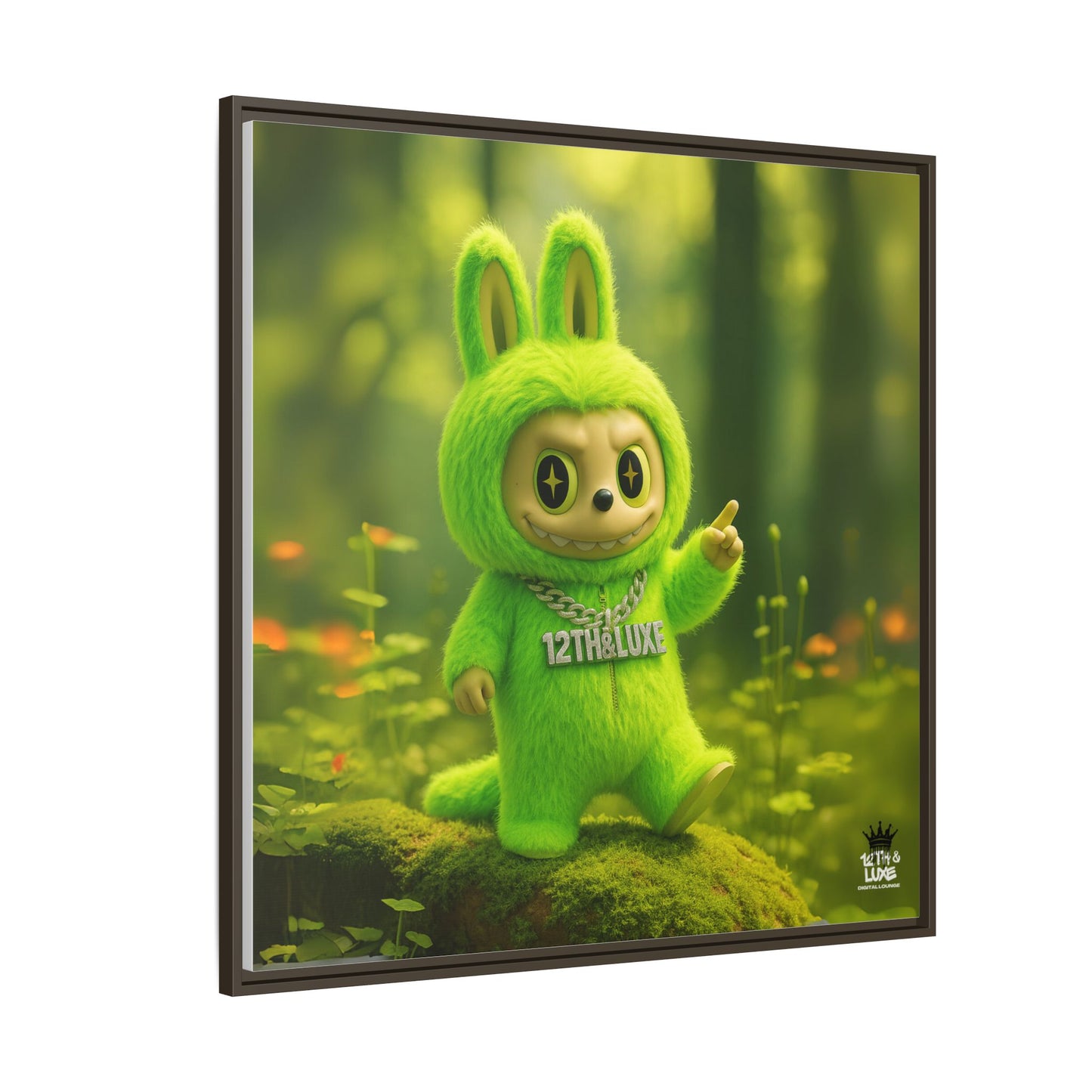 Plush Monster Green - Canvas Art