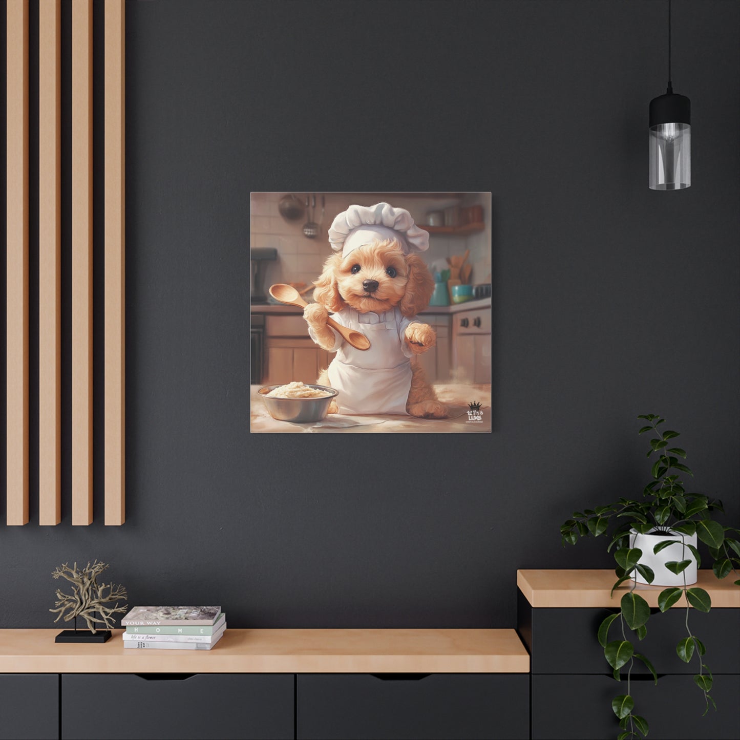 Goldendoodle Puppy Chef Canvas Art