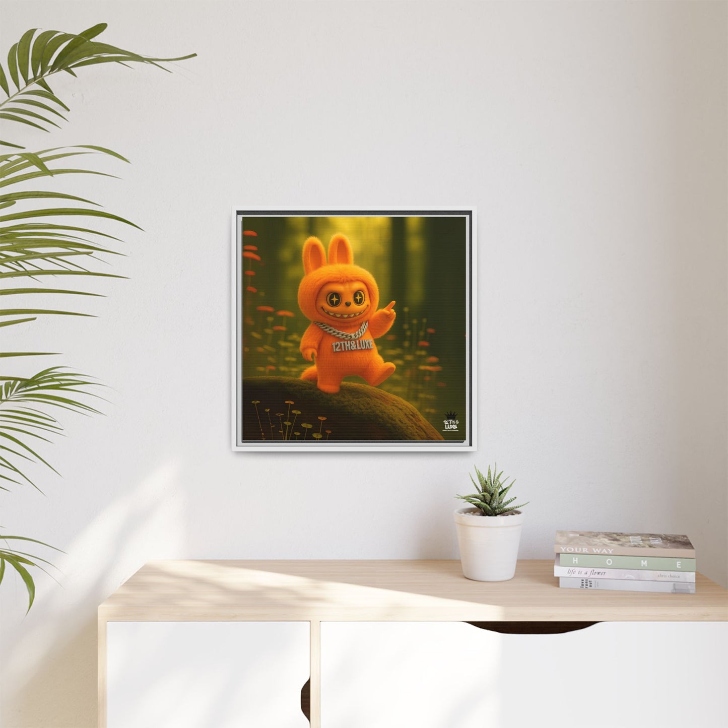 Plush Monster Orange - Canvas Art