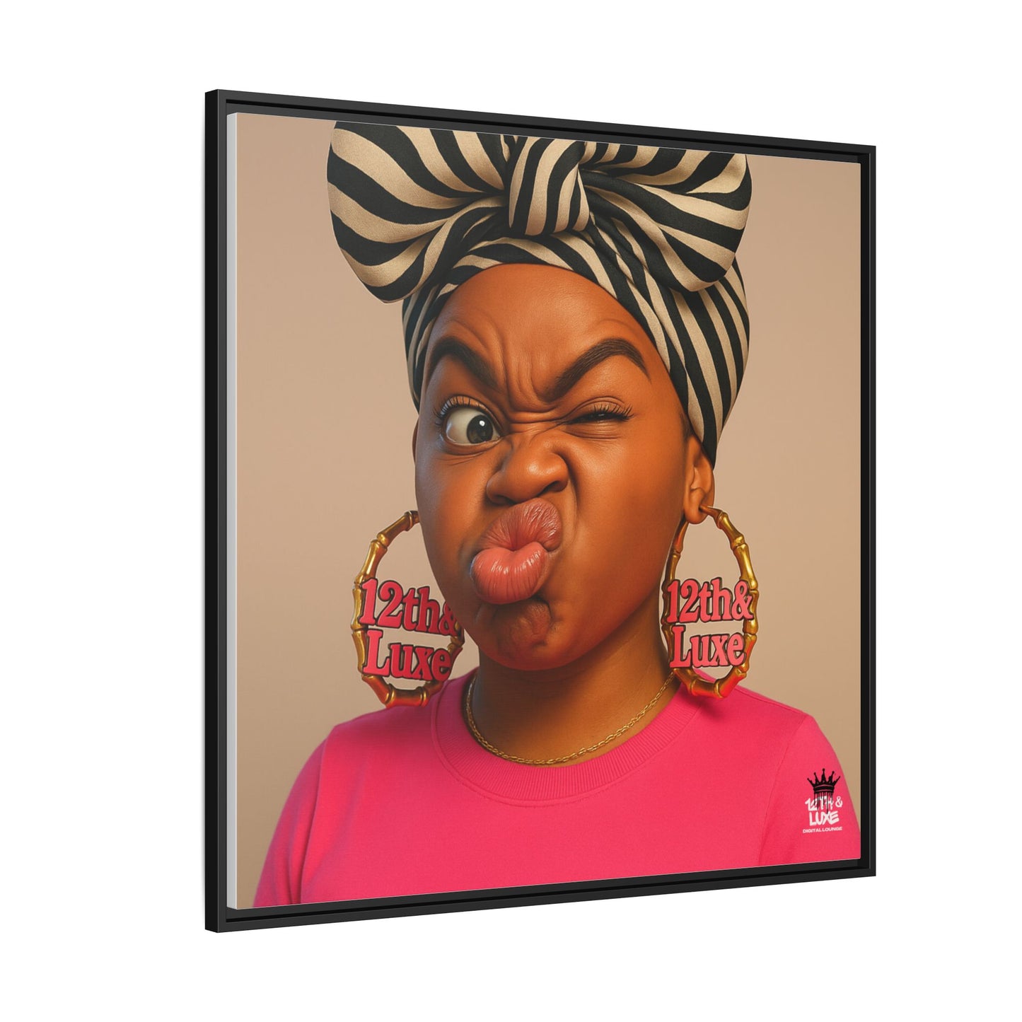 Funky Face Pink - Canvas Art