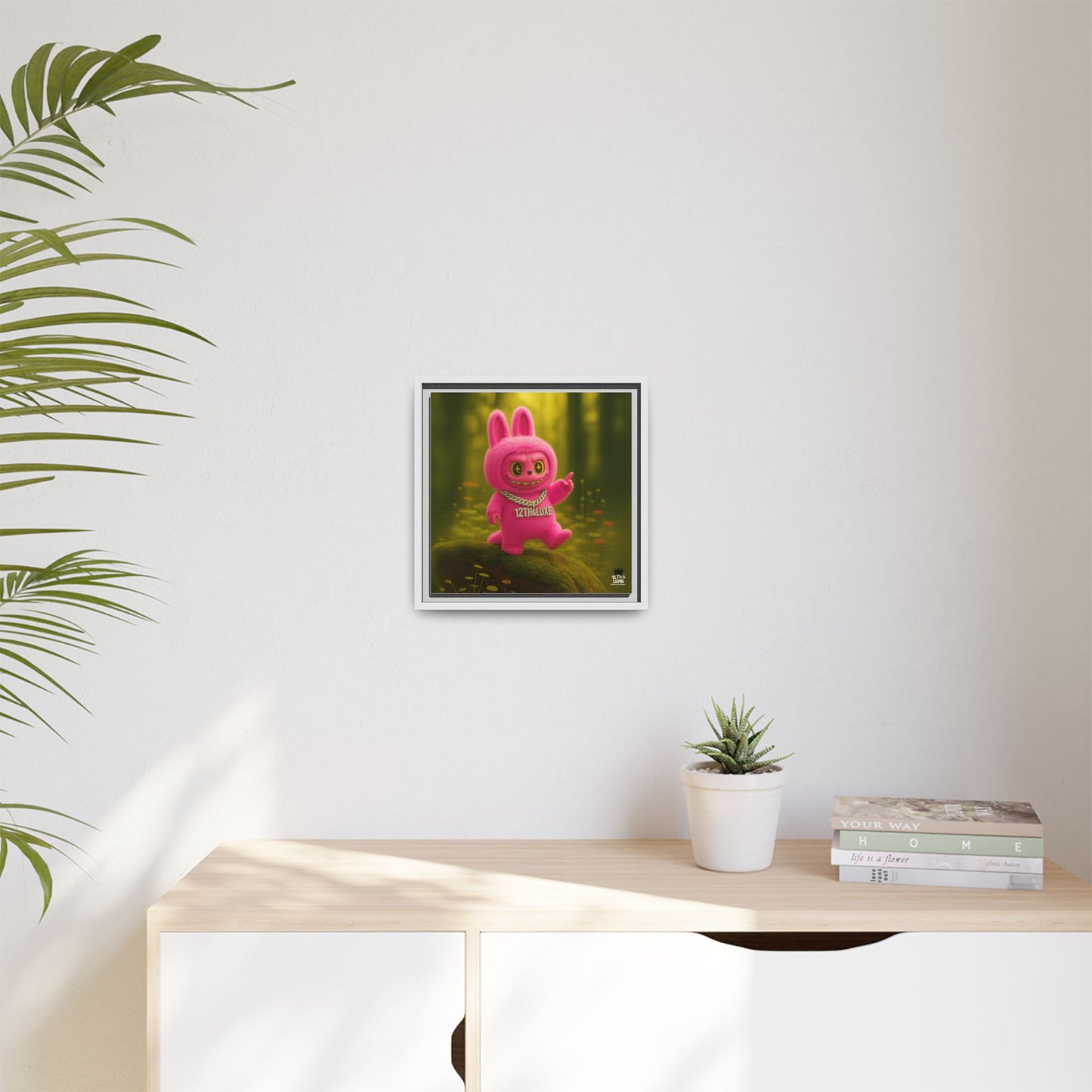 Plush Monster Pink- Canvas Art