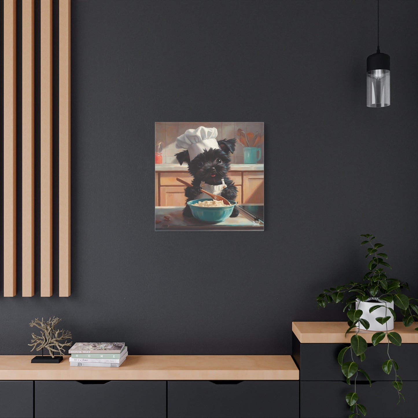 Russian Terrier Puppy Chef Canvas Art