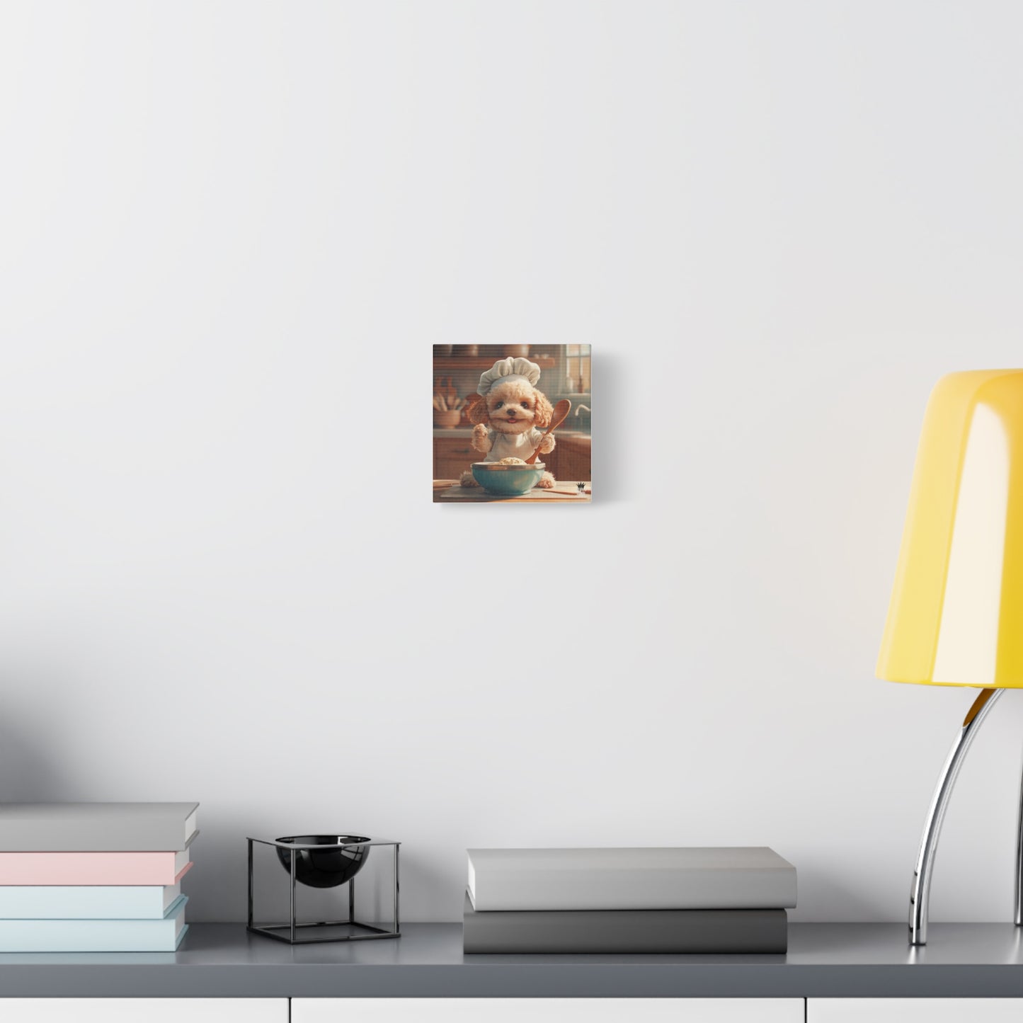 Poodle Puppy Chef Canvas Art