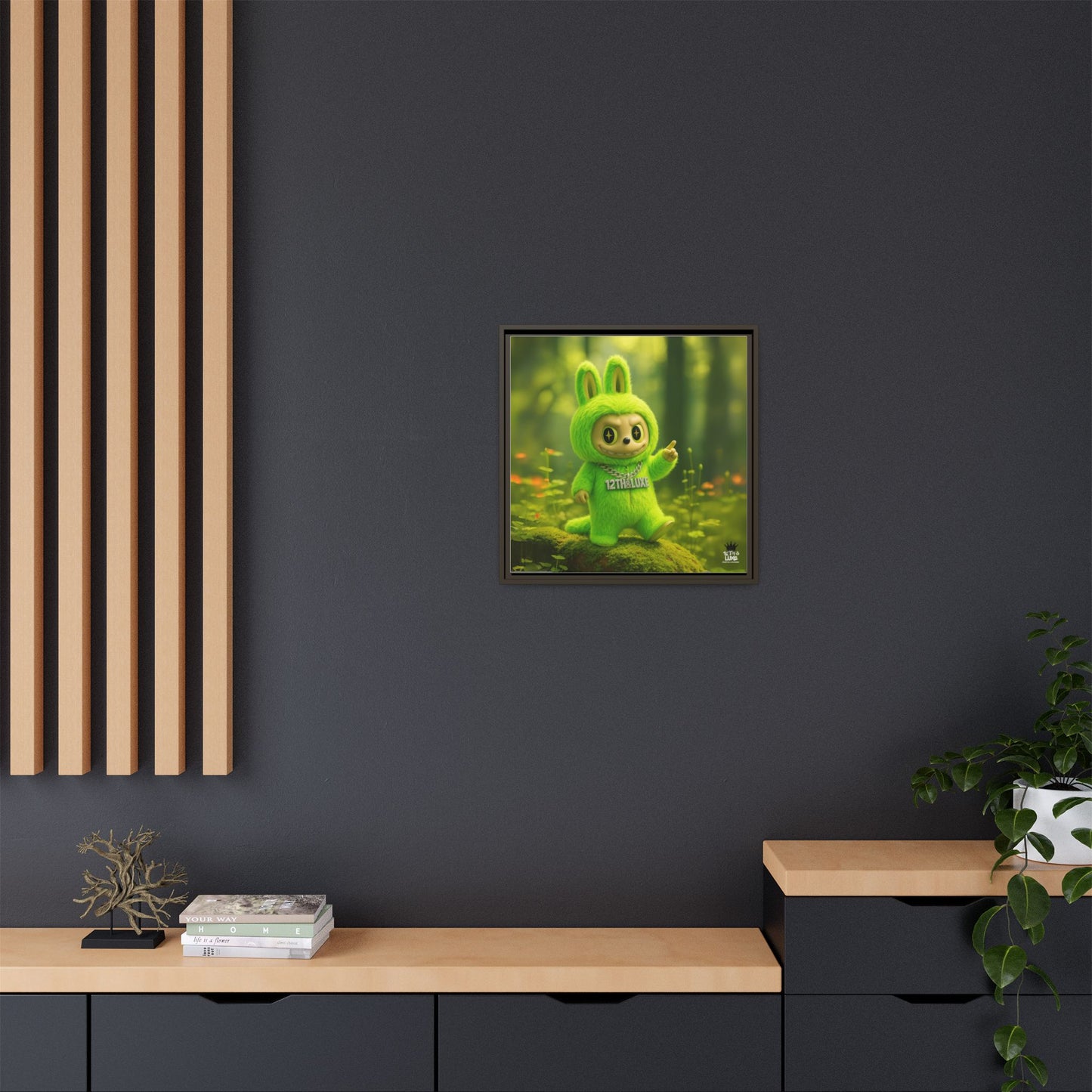 Plush Monster Green - Canvas Art