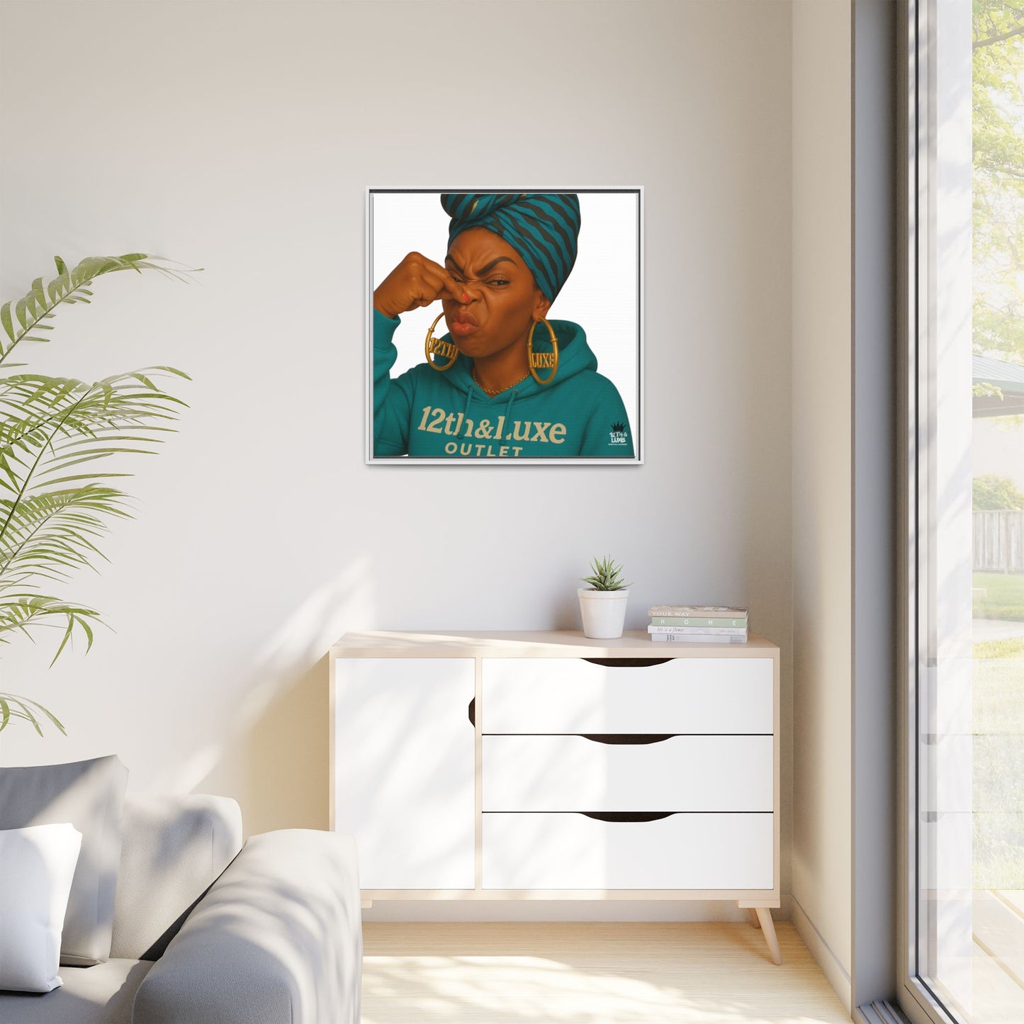 Funky Face Blue- Canvas Art