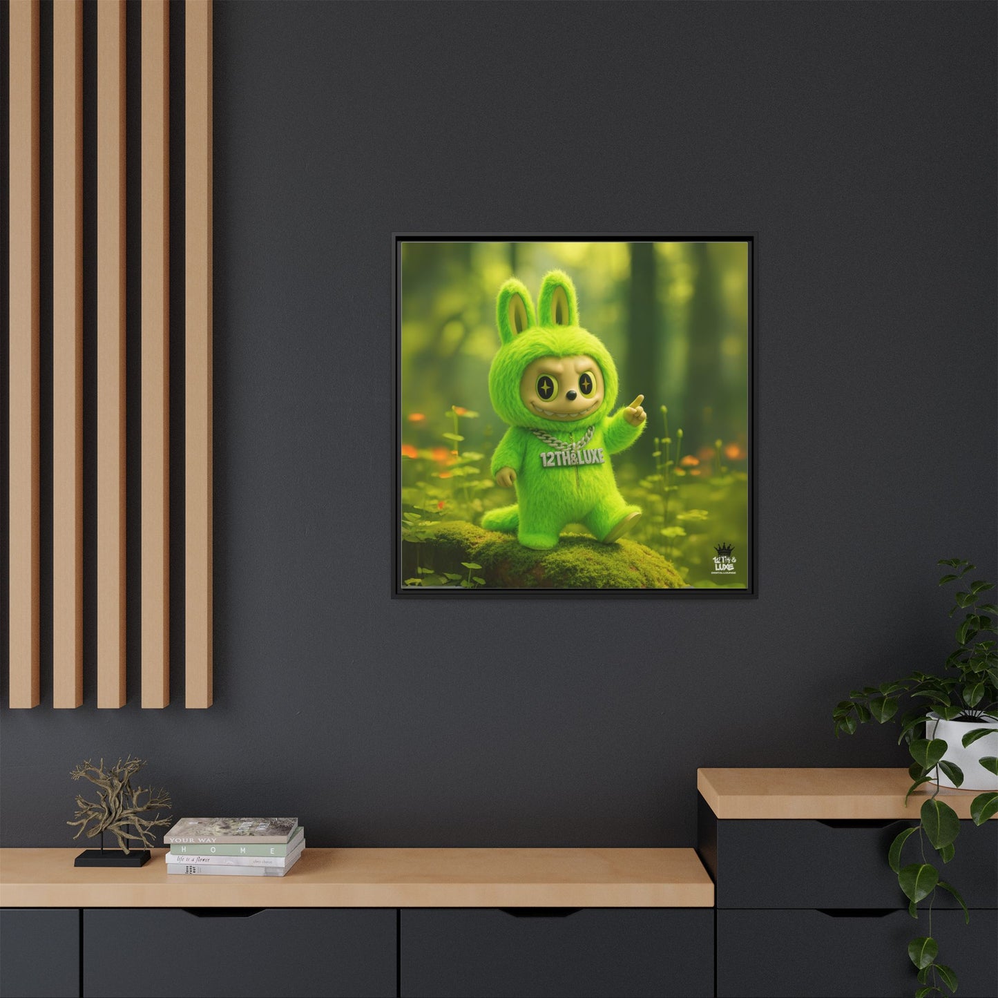 Plush Monster Green - Canvas Art