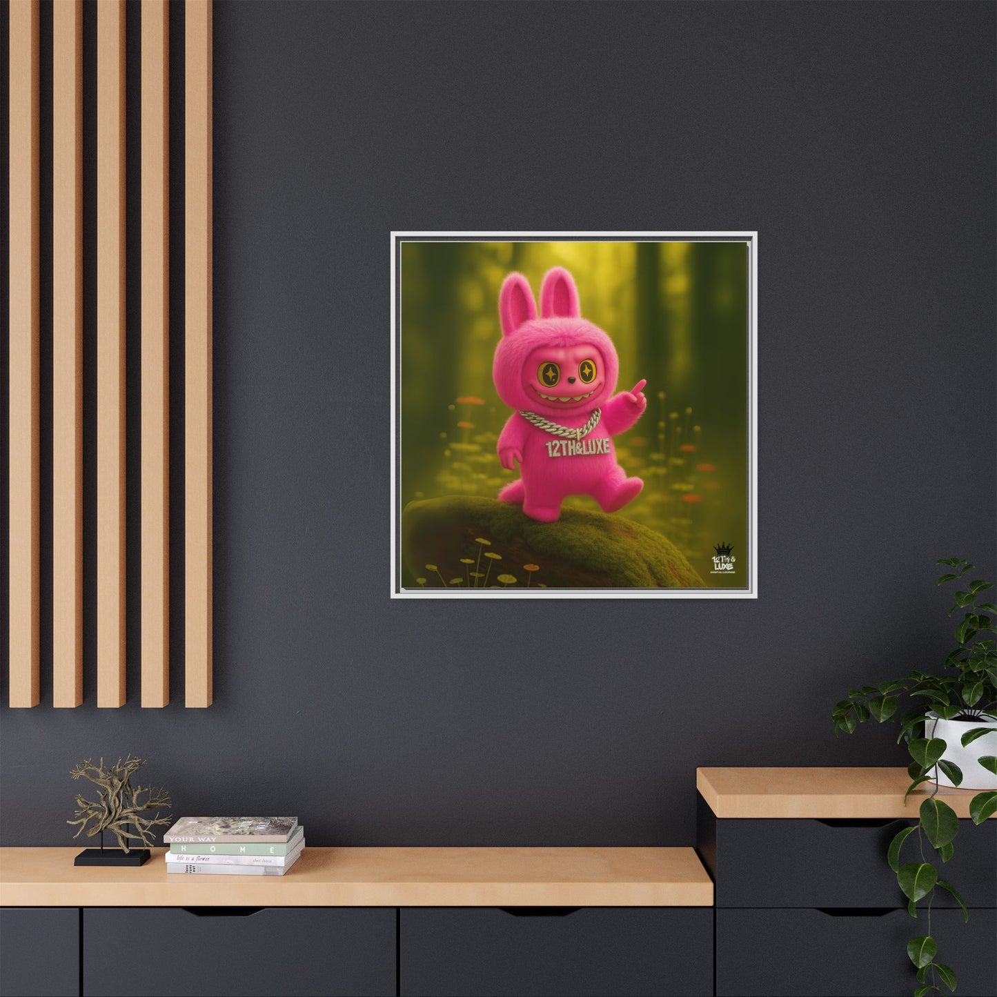 Plush Monster Pink- Canvas Art