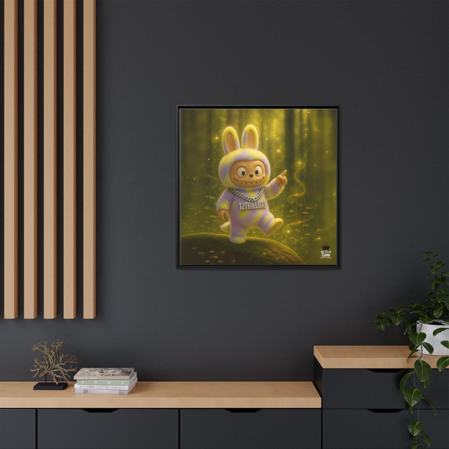 Plush Monster Purple/Yellow - Canvas Art