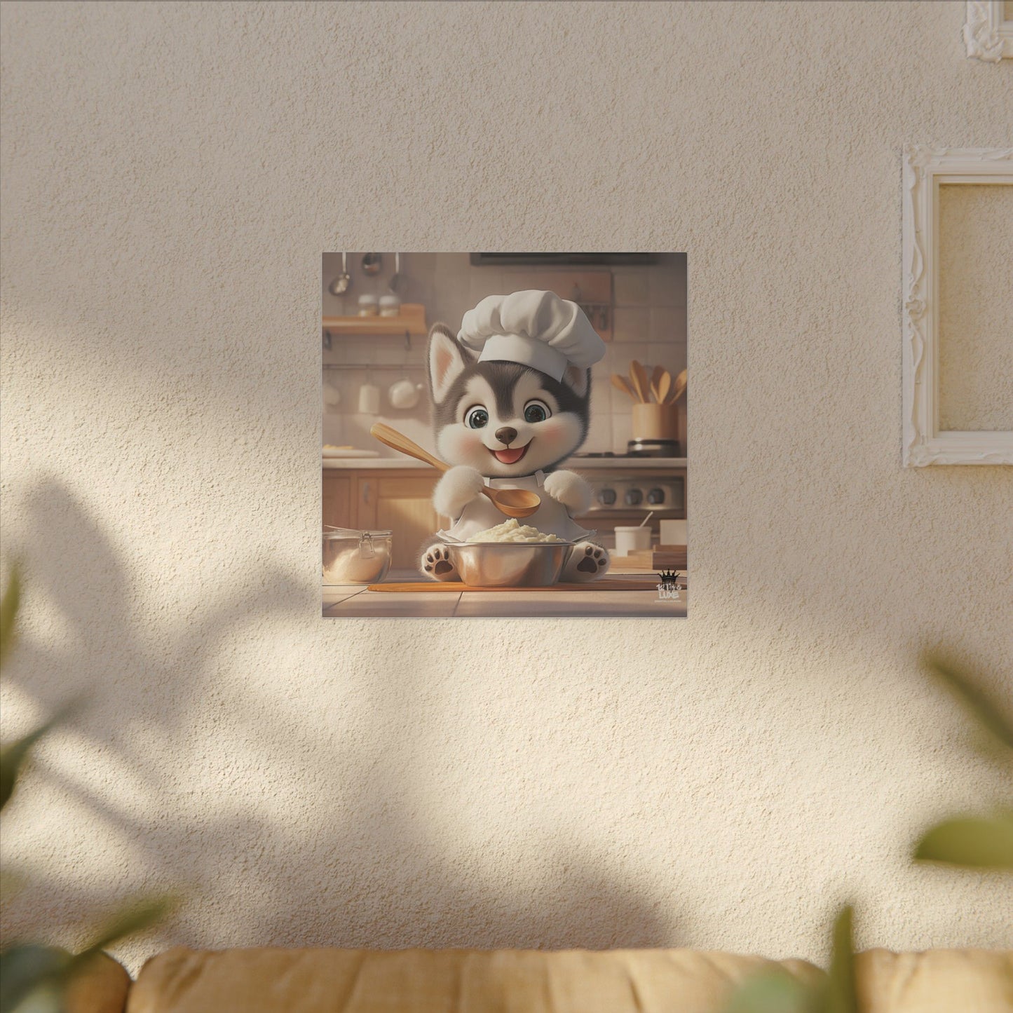 Siberian Husky Puppy Chef Canvas Art