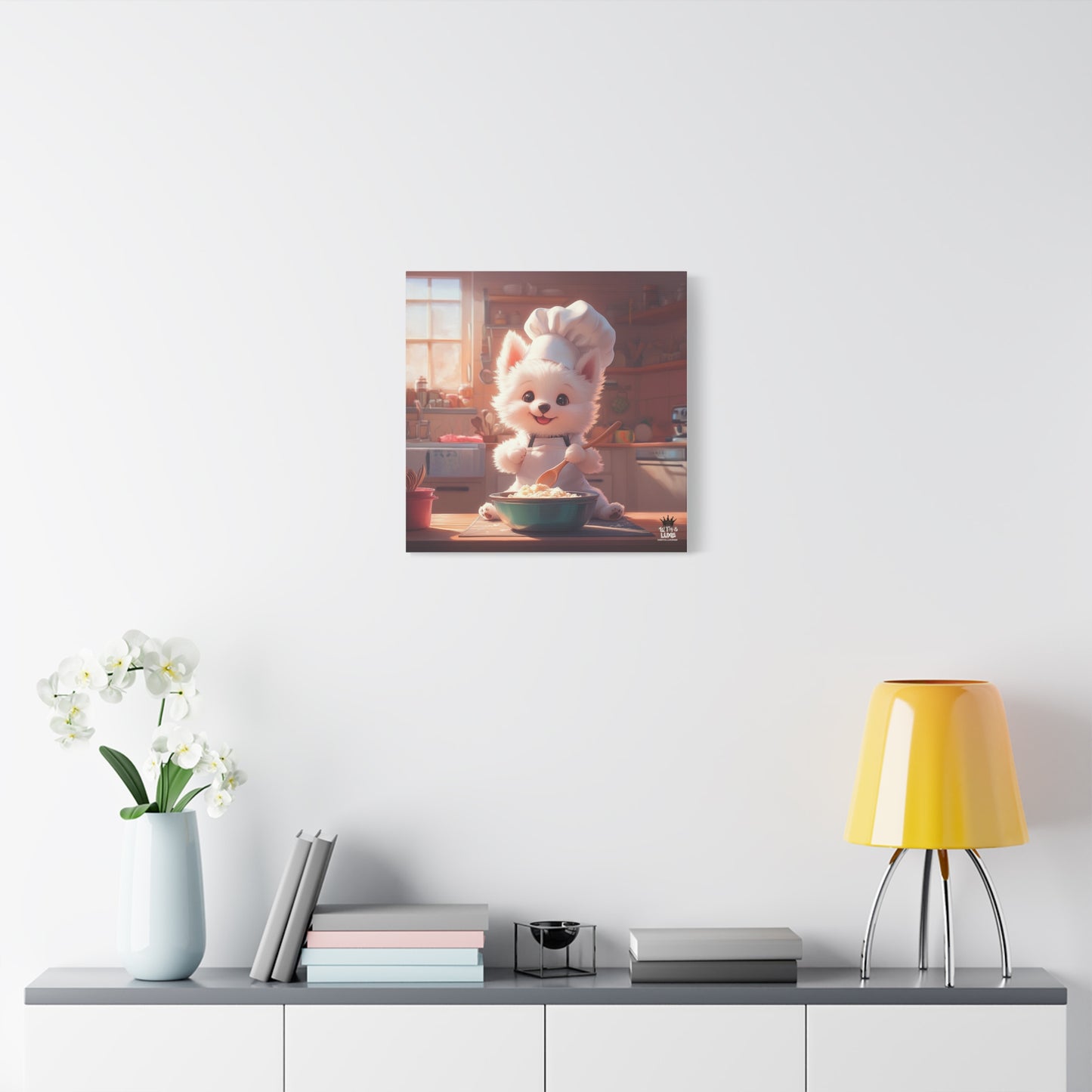Samoyed Puppy Chef Canvas Art