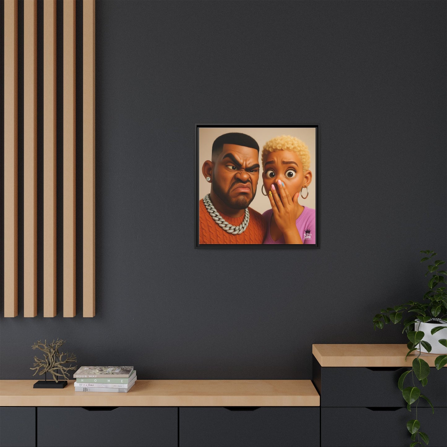 Funky Face Couple - Canvas Art
