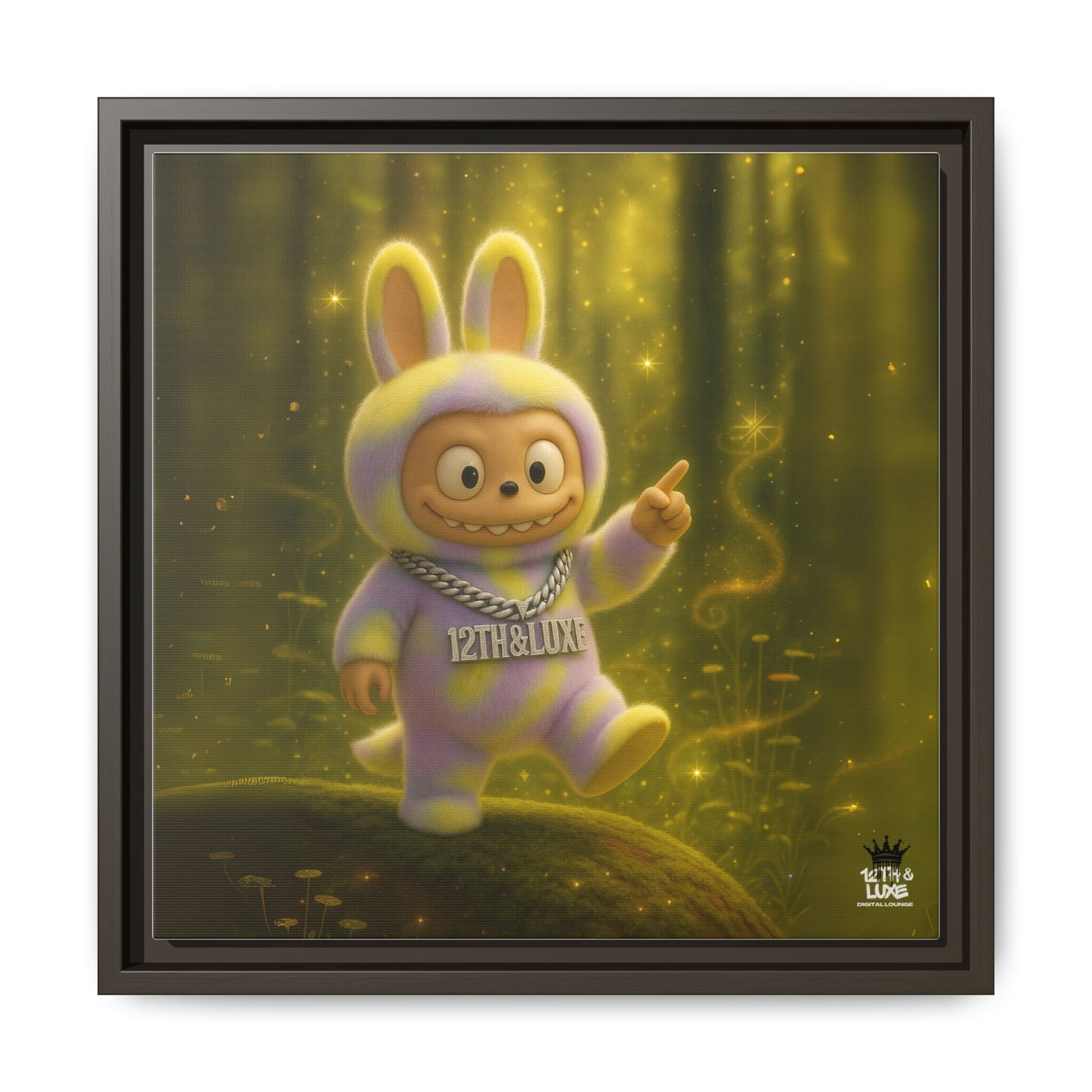Plush Monster Purple/Yellow - Canvas Art