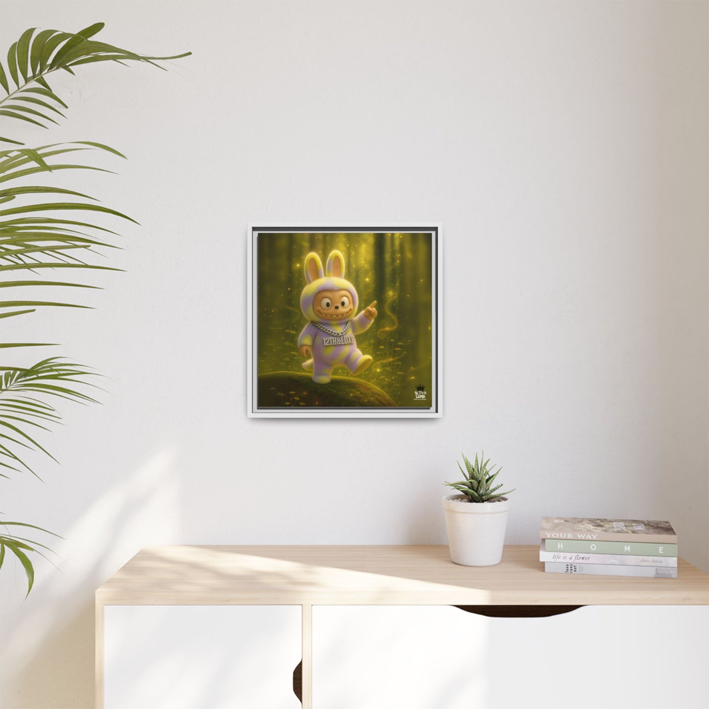 Plush Monster Purple/Yellow - Canvas Art