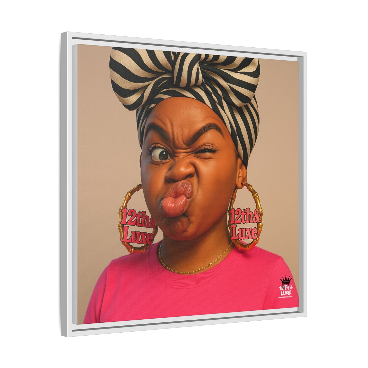 Funky Face Pink - Canvas Art