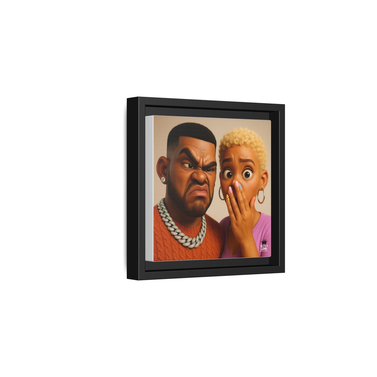 Funky Face Couple - Canvas Art